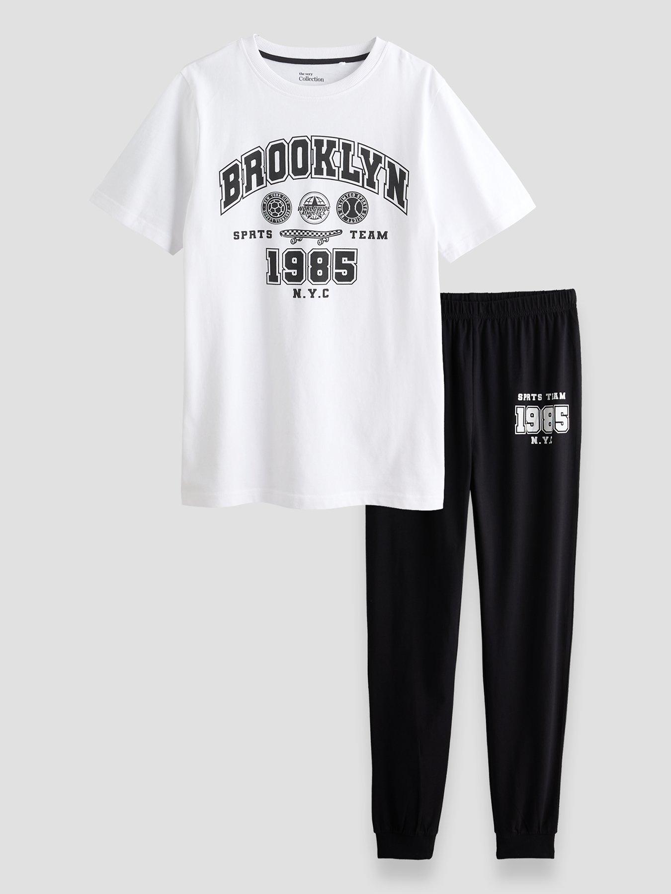 Image 1 of 5 of The Very Collection Boys Brooklyn Pj Set (3-16 years) - White