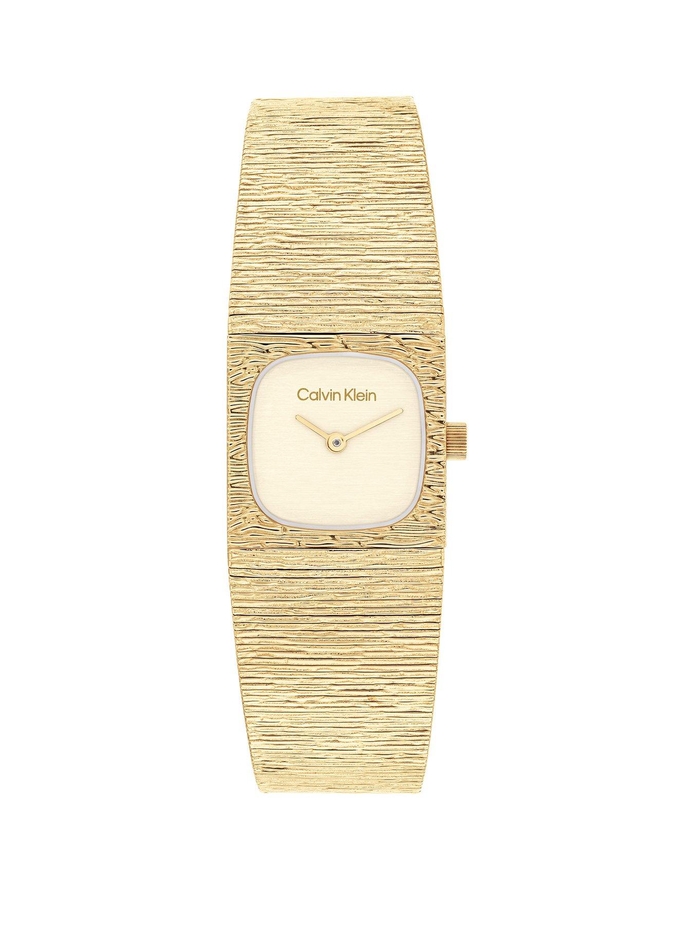 Calvin Klein Women's CK Sophisticated Square Gold Plated Mesh Bracelet