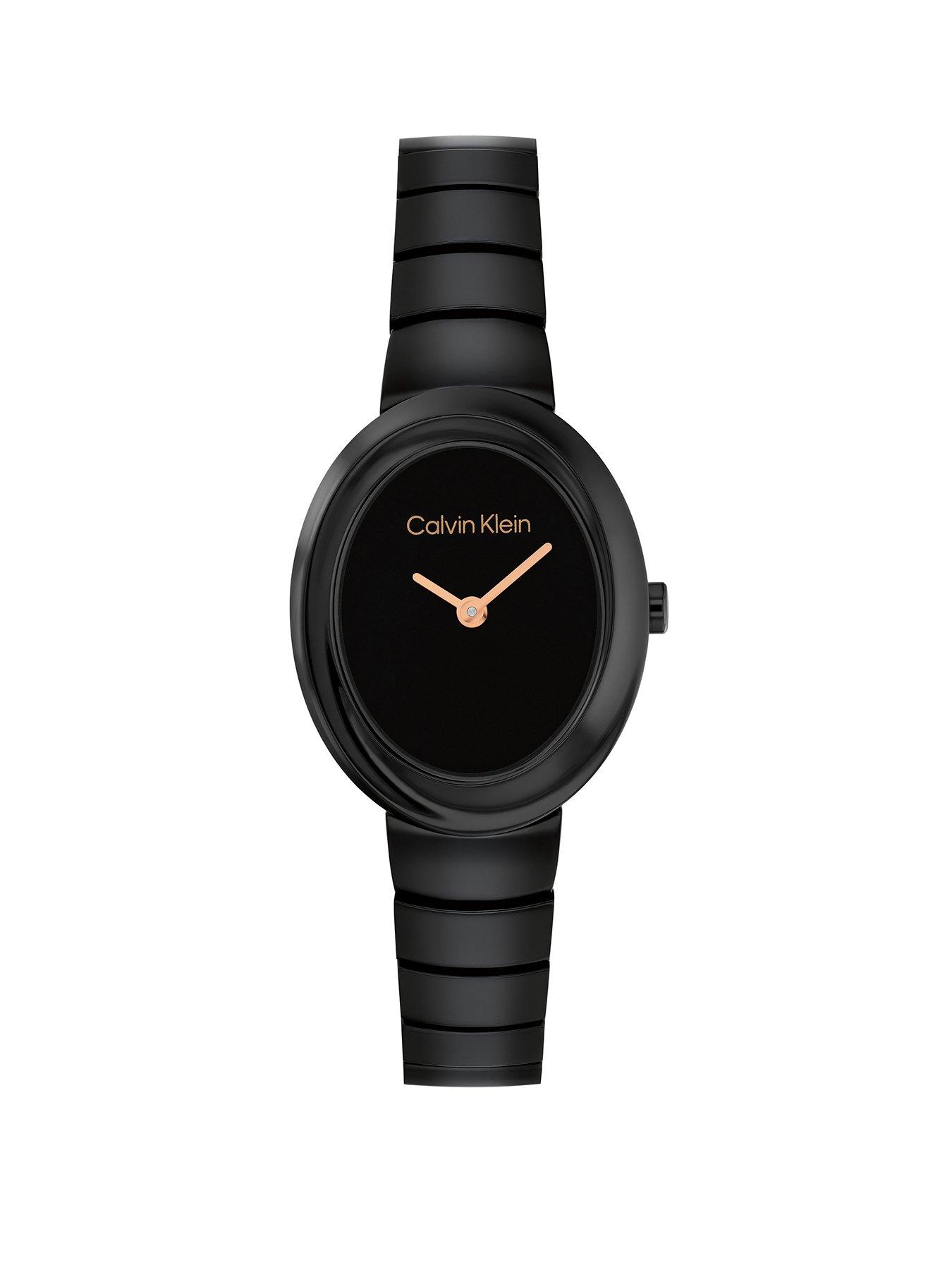 Calvin Klein Women's CK Twisted Bezel Black IP Watch