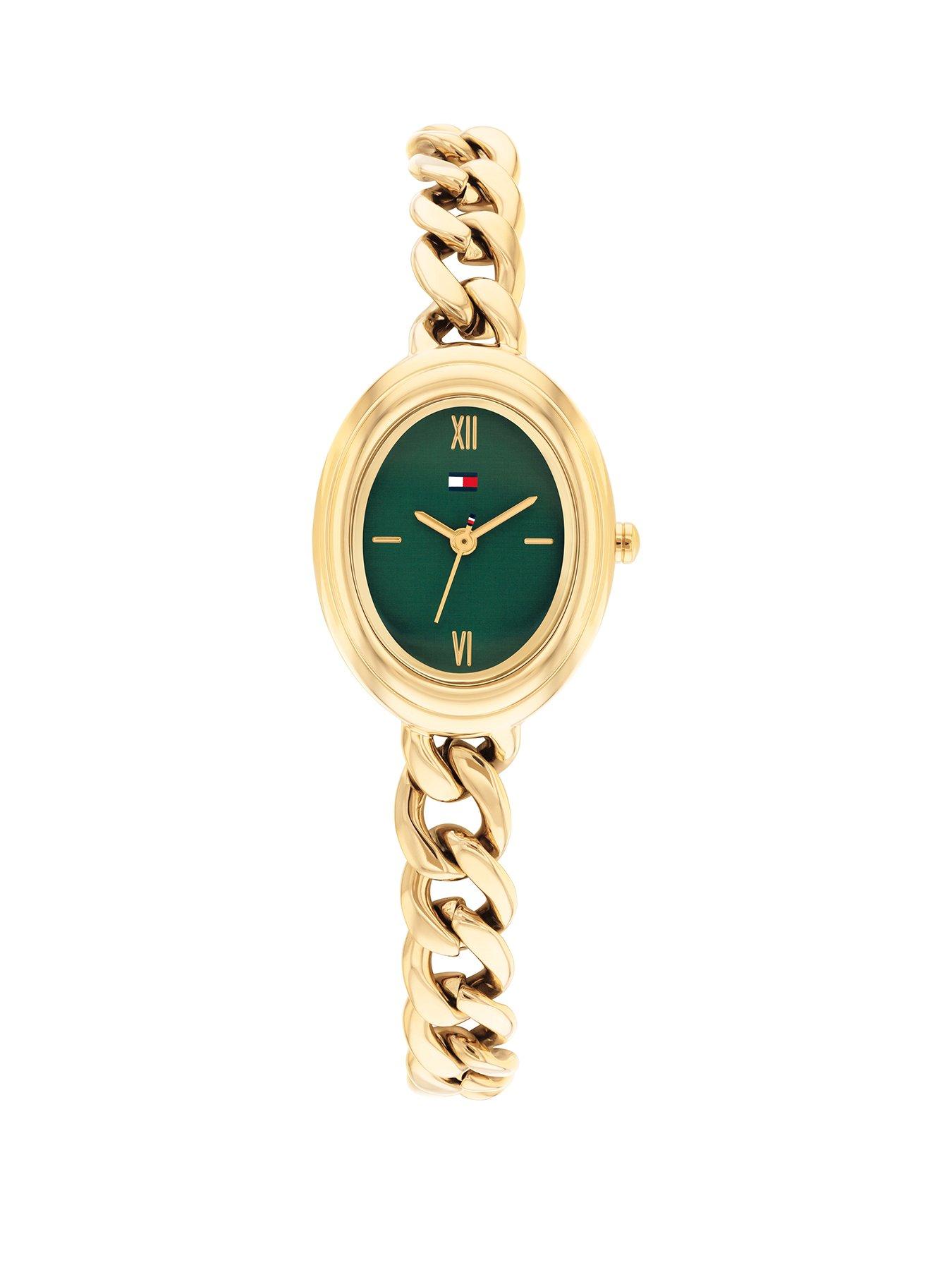 Tommy Hilfiger Womens Gold Plated Chain Bracelet Watch