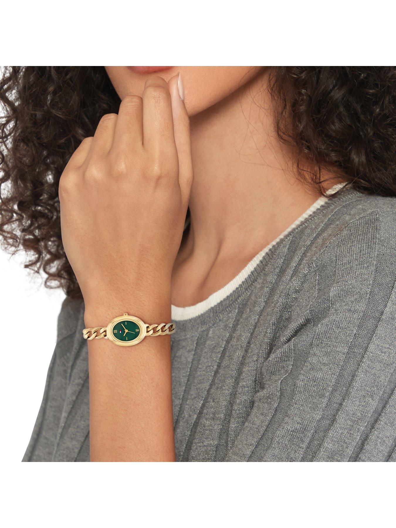 Image 4 of 5 of Tommy Hilfiger Womens Gold Plated Chain Bracelet Watch