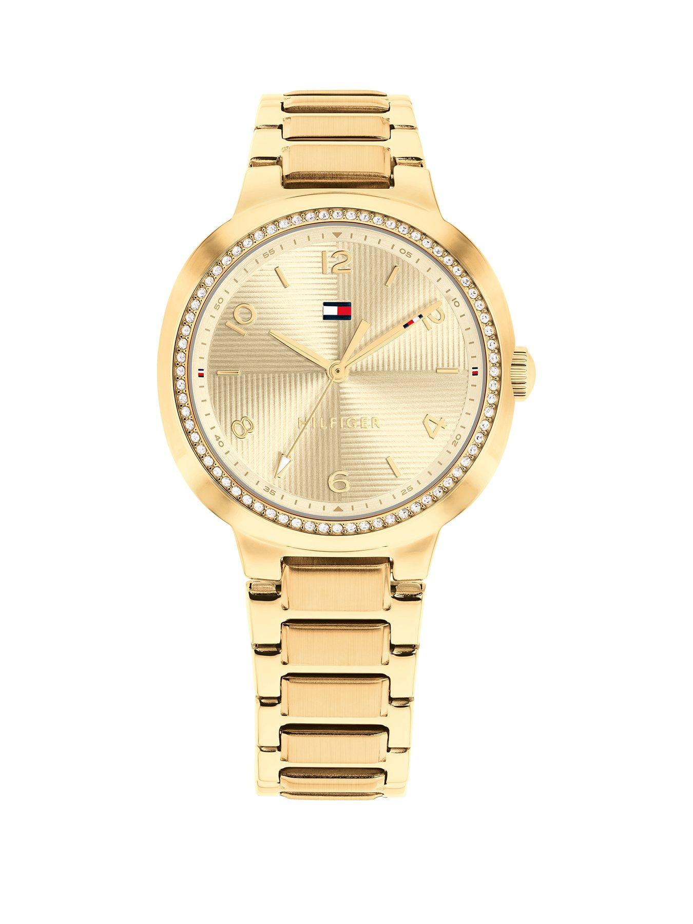 Tommy Hilfiger Womens Gold Plated Bracelet Watch