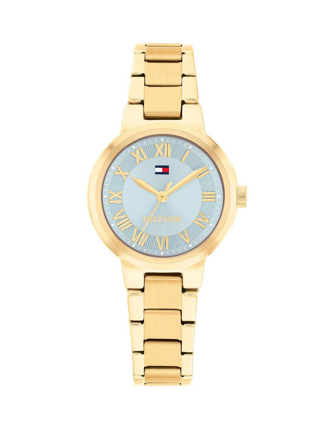 Tommy Hilfiger Womens Two Tone Gold Plated Bracelet Watch