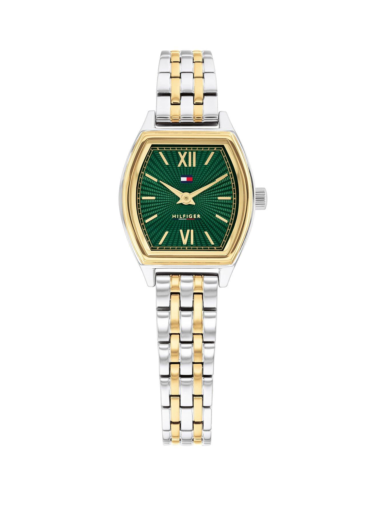 Tommy Hilfiger Womens Two Tone Stainless Steel and Gold Plated Bracelet Watch