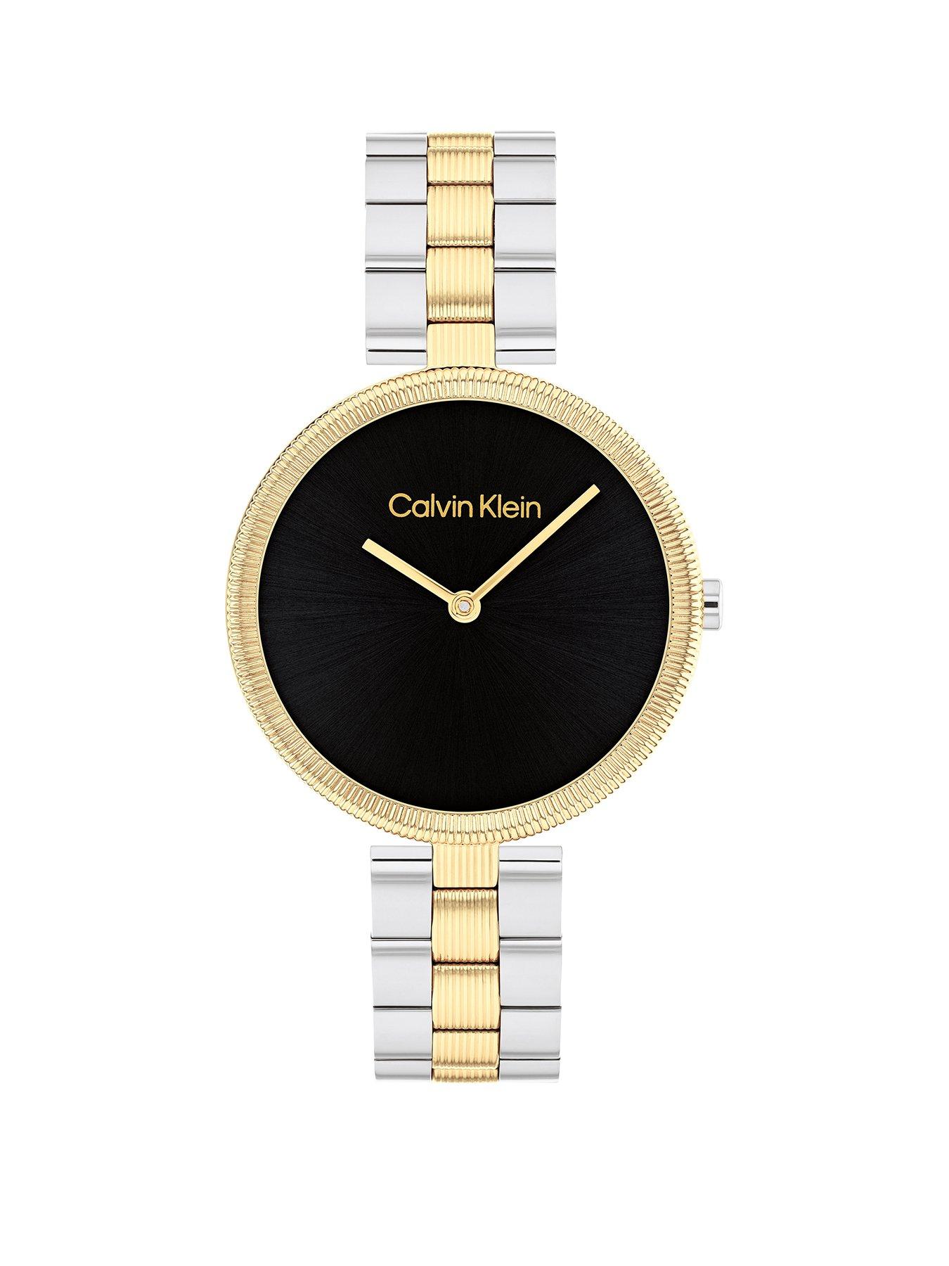 Calvin Klein Womens Calvin Klein two tone stainless steel and gold plate bracelet watch