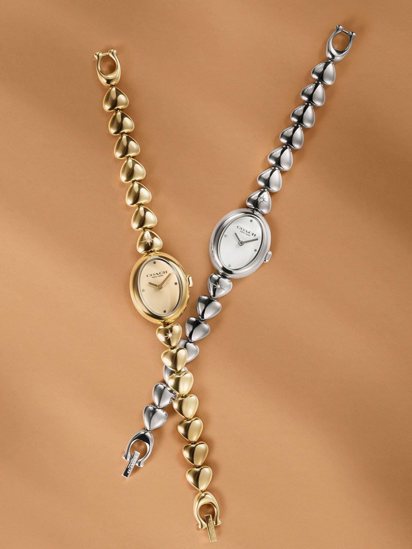 Image 4 of 7 of COACH Ladies Sammy Gold Plated Heart Bracelet Watch
