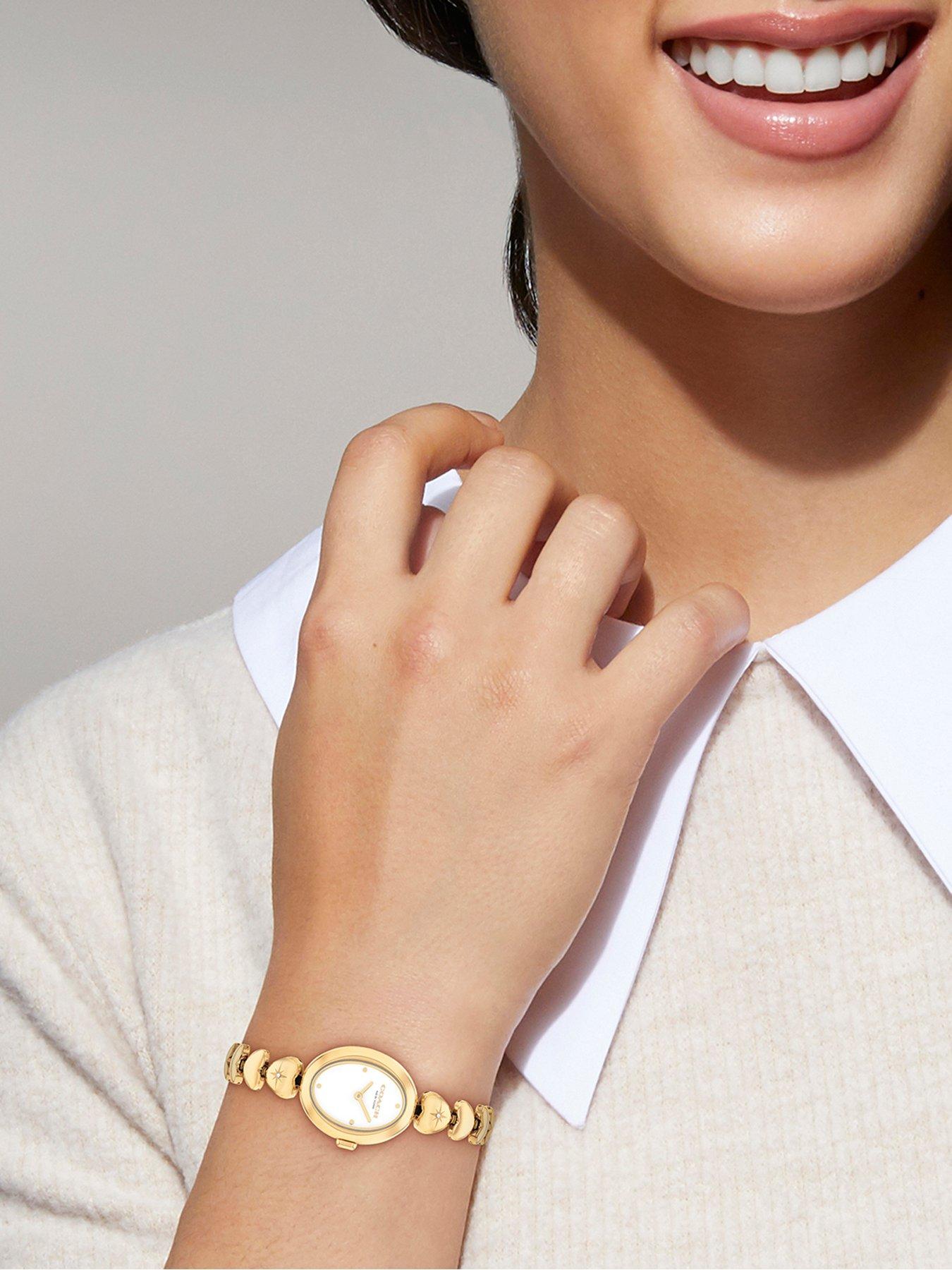 Image 5 of 7 of COACH Ladies Sammy Gold Plated Heart Bracelet Watch