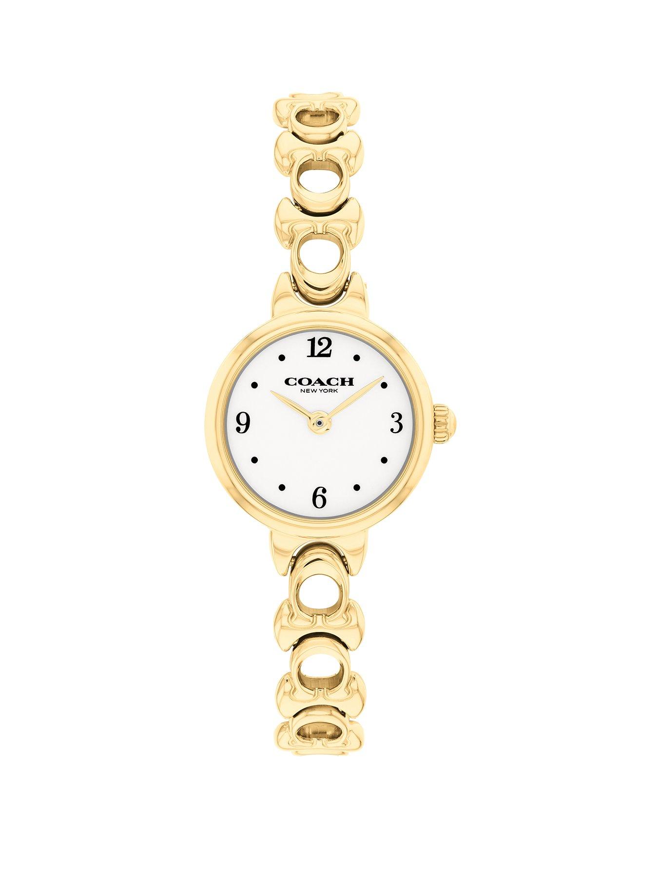 COACH Ladies Iris Gold Plated Bracelet Watch