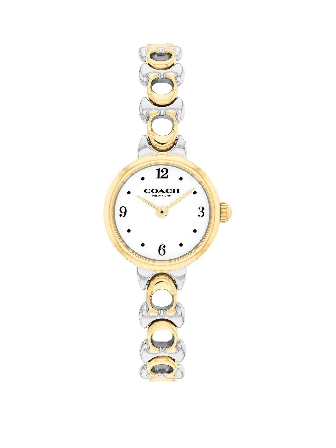 COACH Ladies Iris Two Tone Stainless Steel and Gold Plated Bracelet Watch