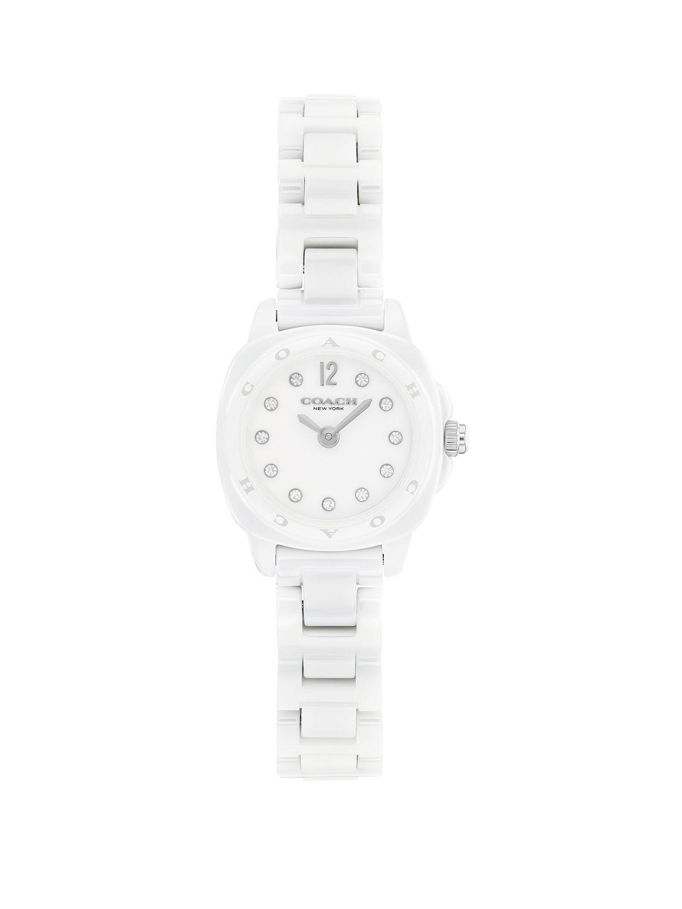 COACH Ladies White Ceramic Kitt Watch