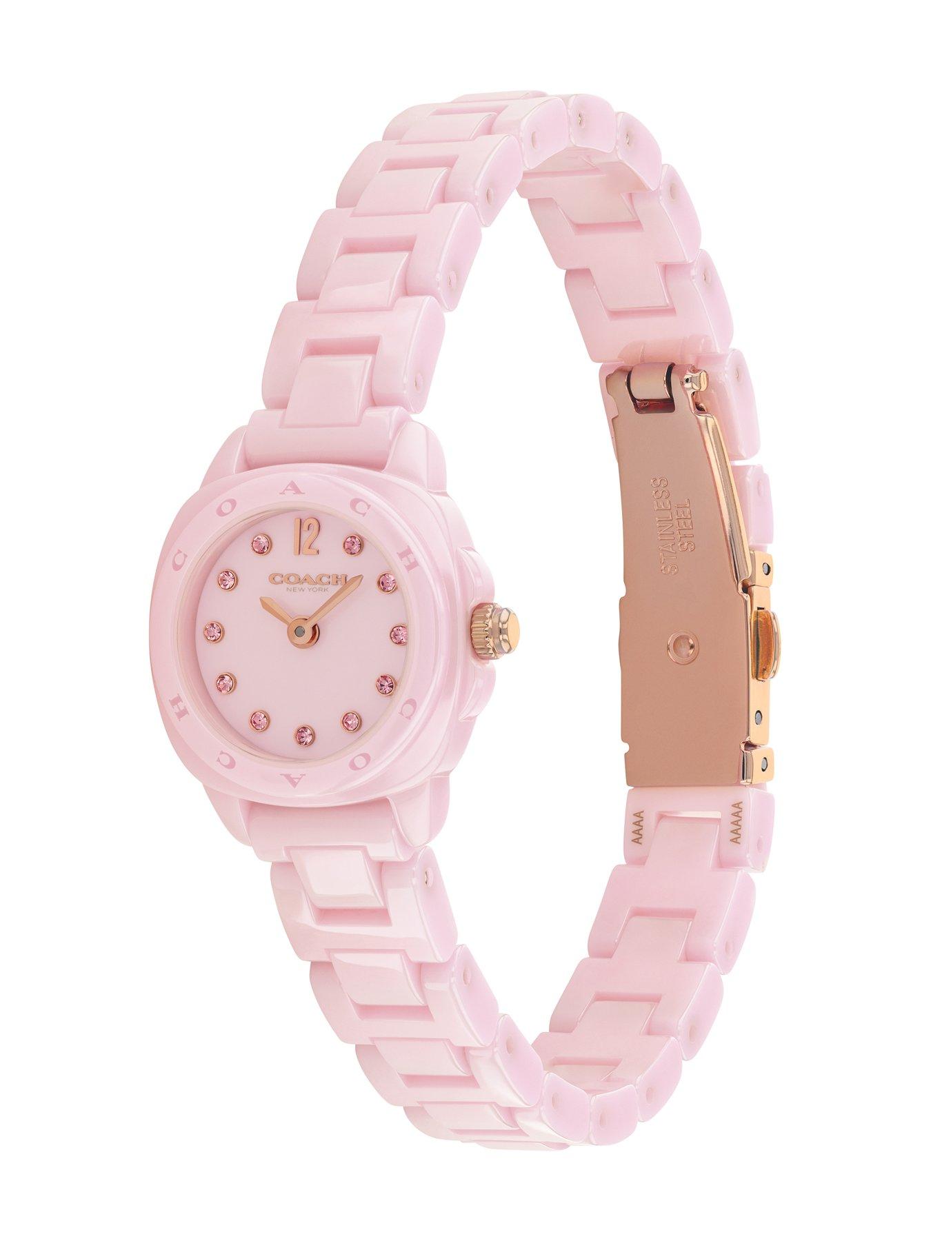 COACH Ladies Pink Ceramic Kitt Watch | Very