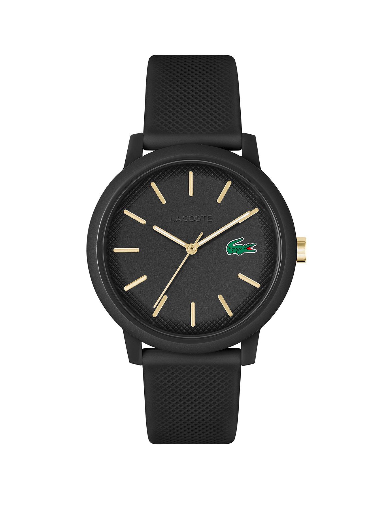 Lacoste Mens 12.12 Black Silicone Watch