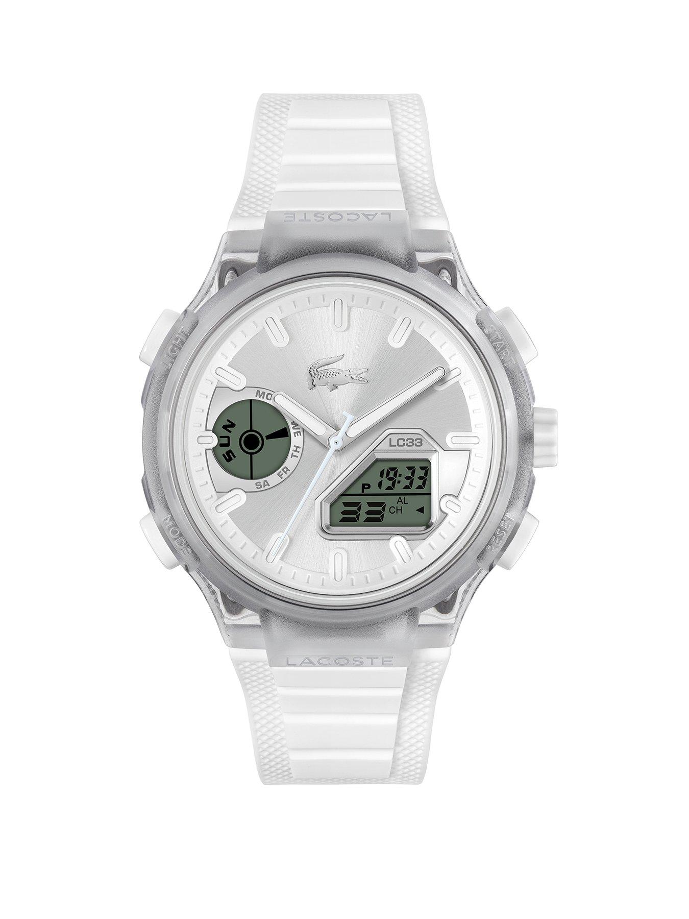 Lacoste Mens LC33 White Silicone Analog-Digital Watch