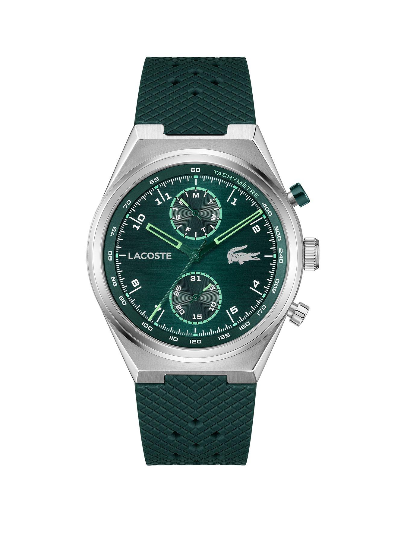 Lacoste Mens Line Racer Green Silicone Multifunction Watch