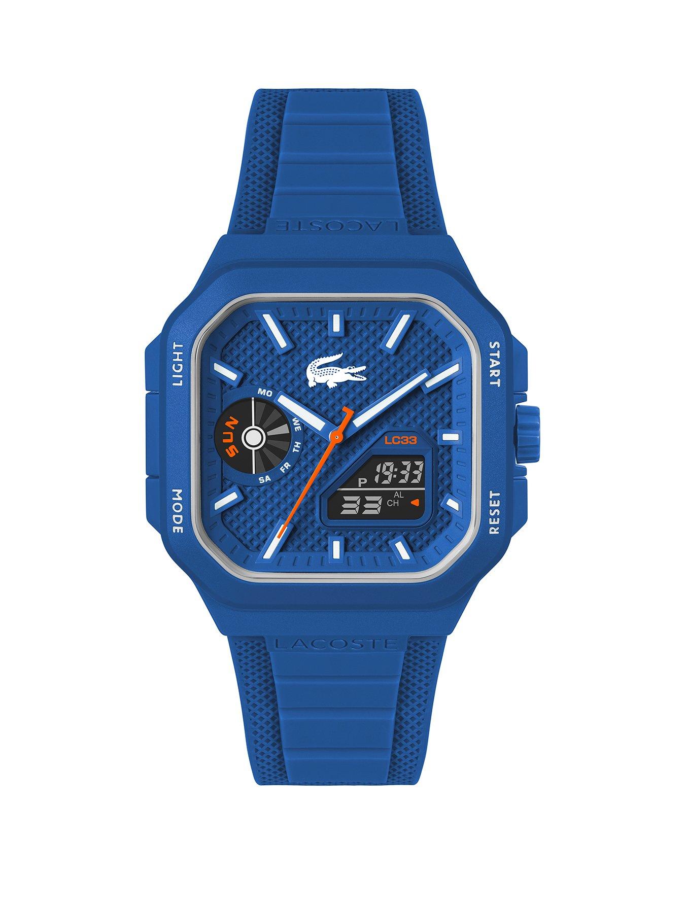 Lacoste Mens LC33 Blue Silicone Analog-Digital Watch