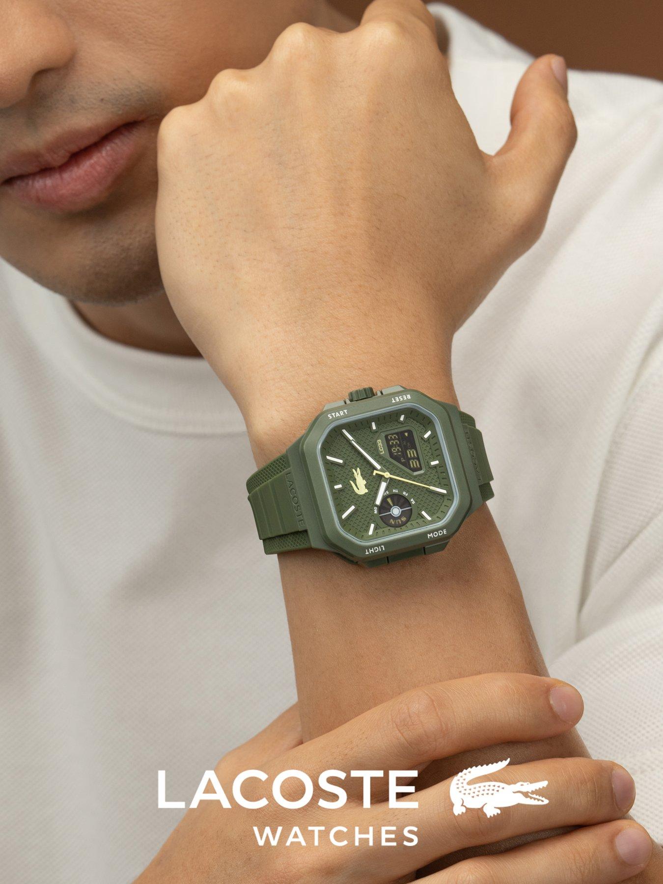 Image 4 of 7 of Lacoste Mens LC33 Khaki Silicone Analog-Digital Watch