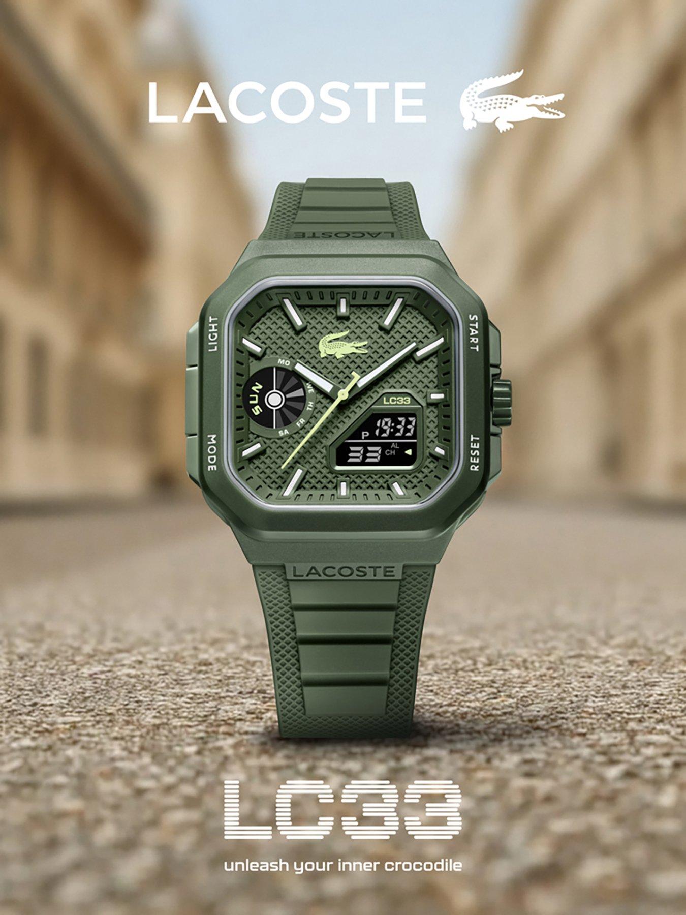 Image 5 of 7 of Lacoste Mens LC33 Khaki Silicone Analog-Digital Watch
