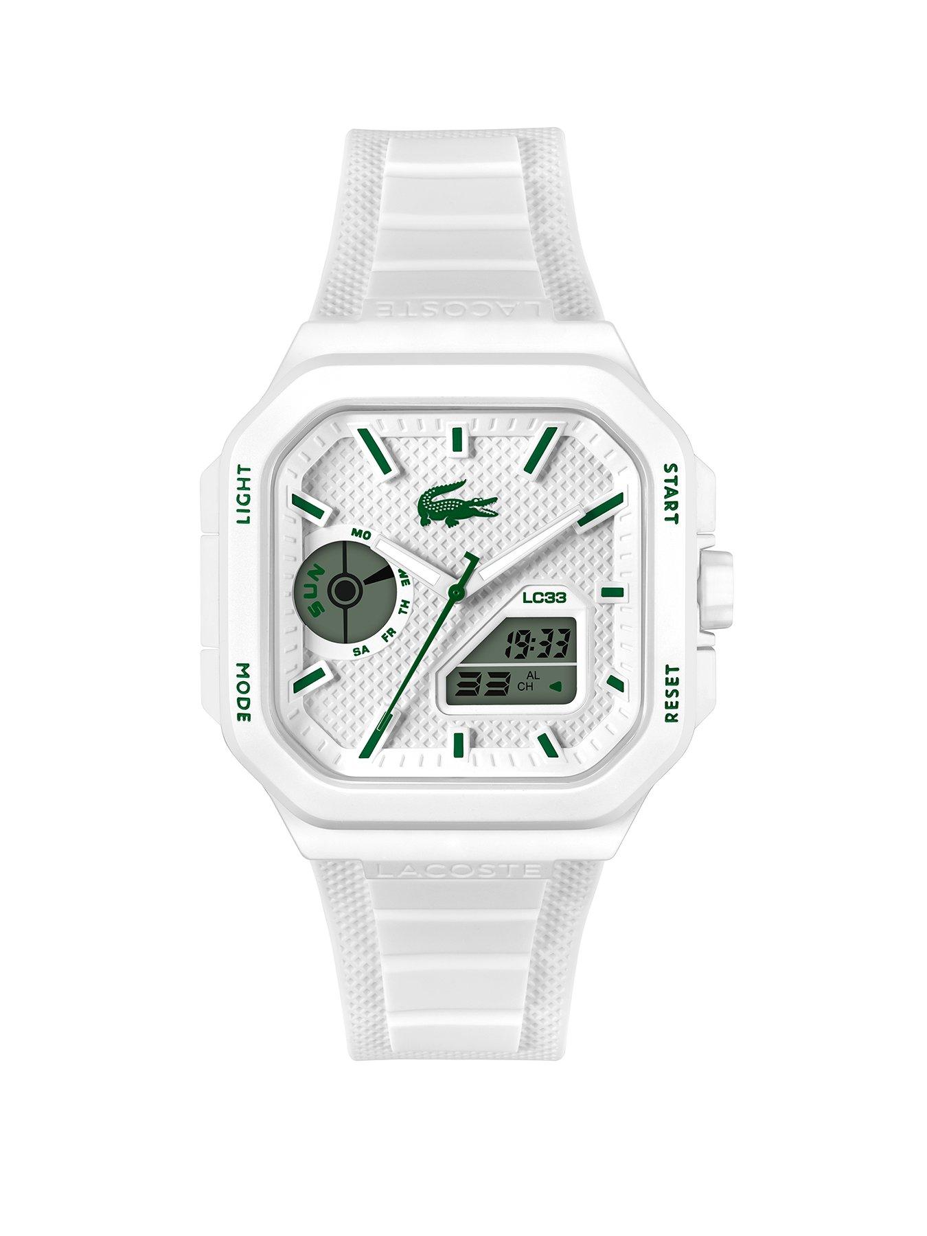 Lacoste Mens LC33 White Silicone Analog-Digital Watch