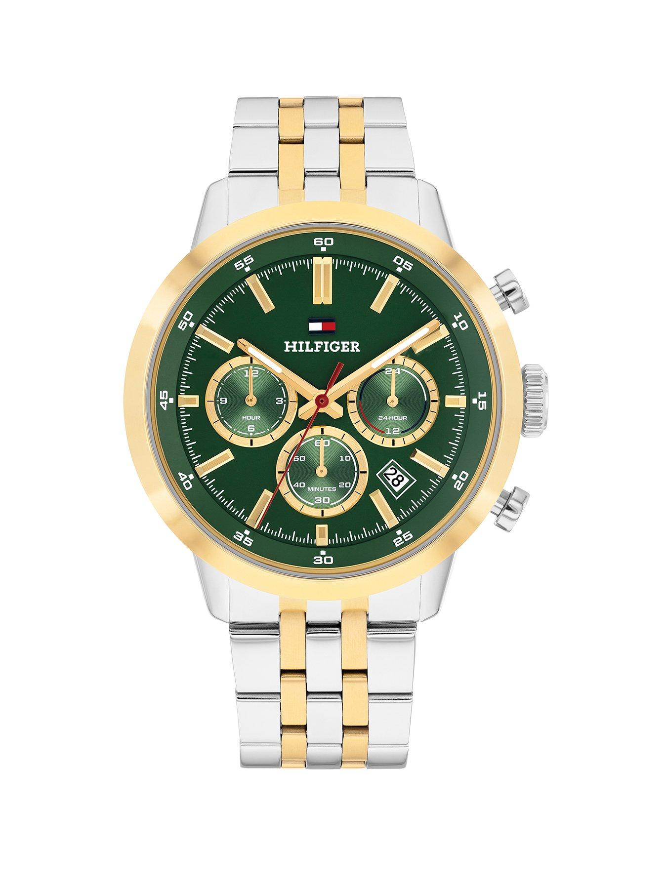 Tommy Hilfiger Mens Two Tone Stainless Steel and Gold Plated Bracelet Watch, One Colour, Men