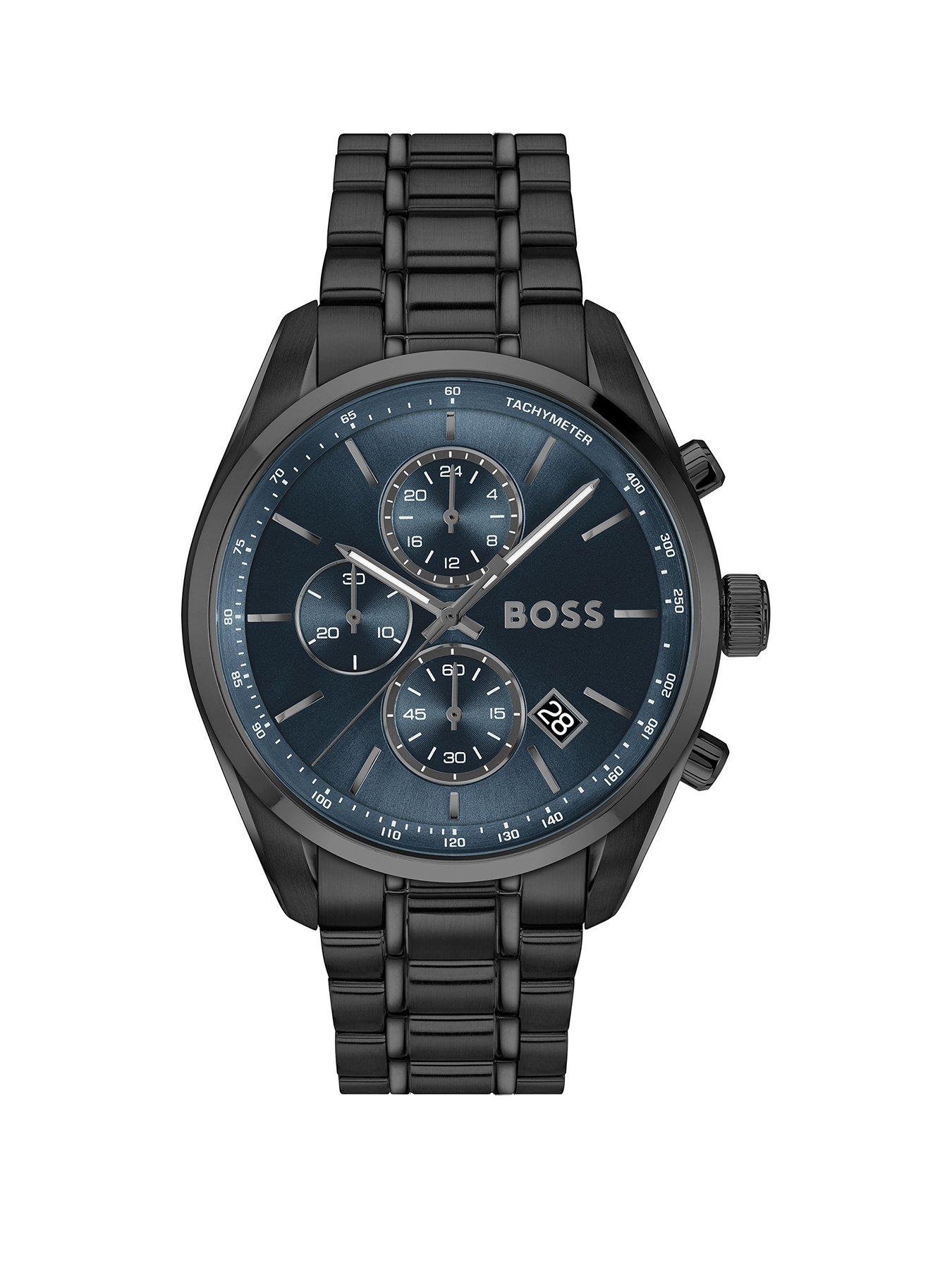 BOSS Gents BOSS Grand Prix 44 Chrono Black IP Watch