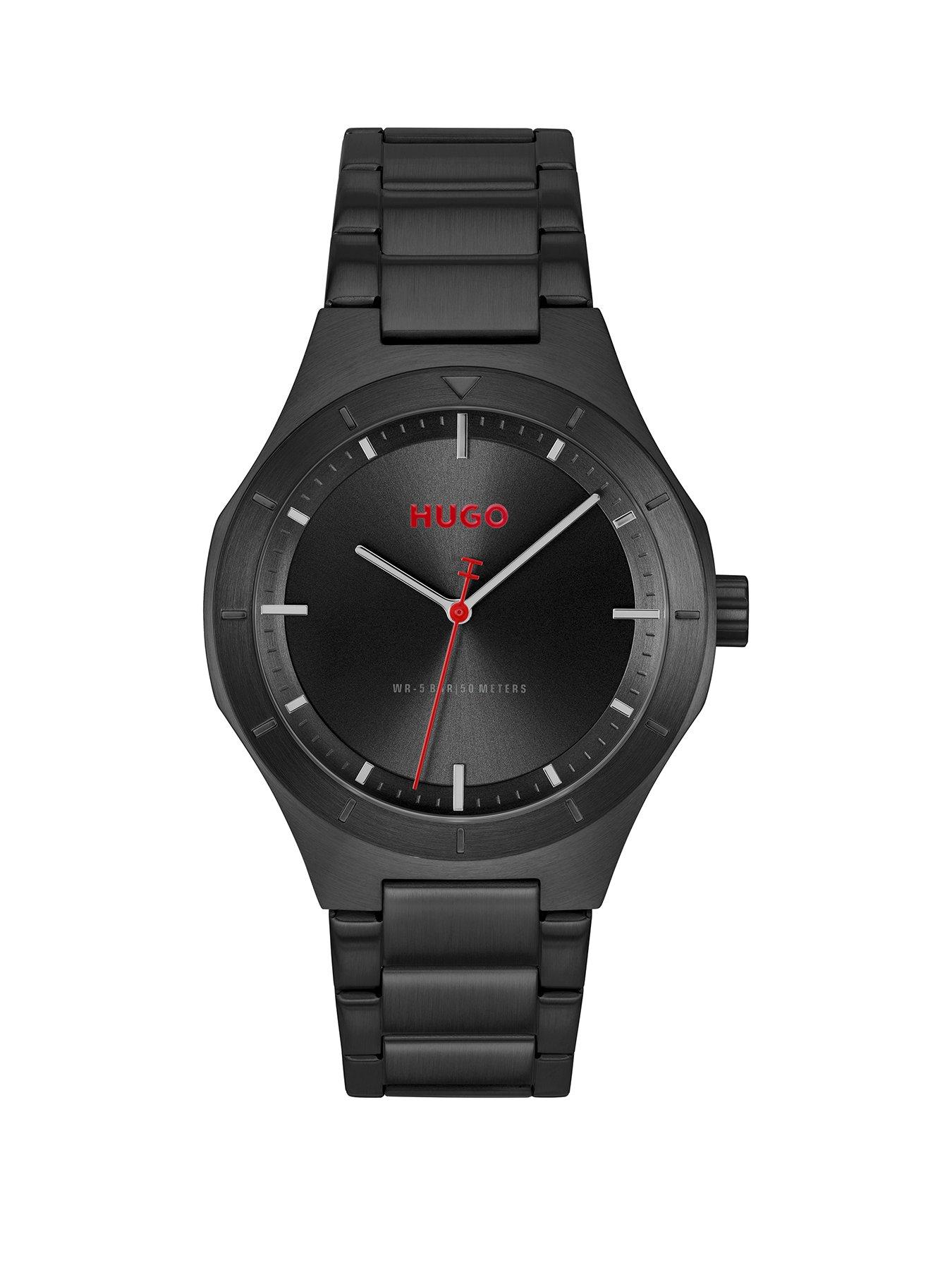 HUGO Gents HUGO LIT Black IP Bracelet Watch