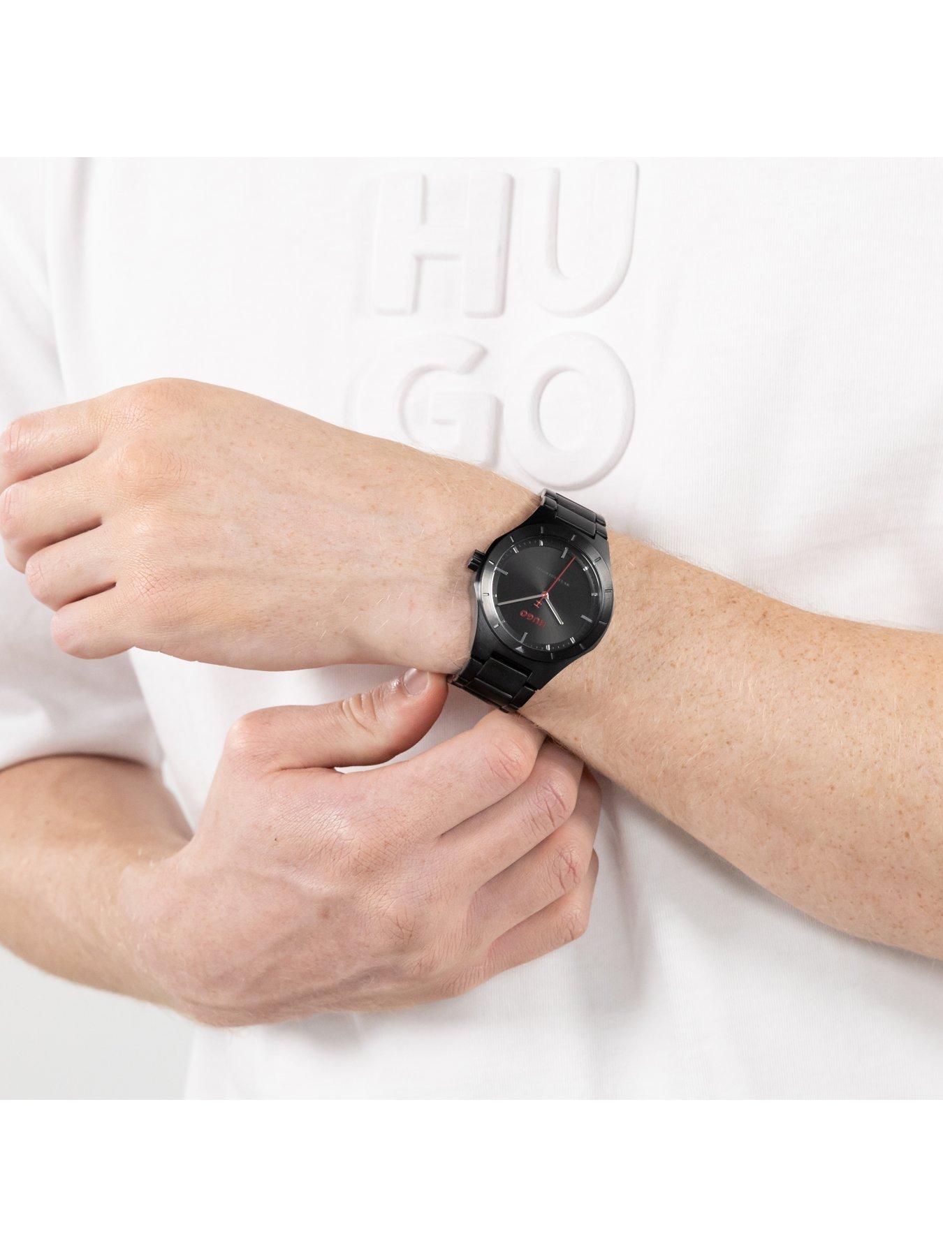 Image 4 of 6 of HUGO Gents HUGO LIT Black IP Bracelet Watch