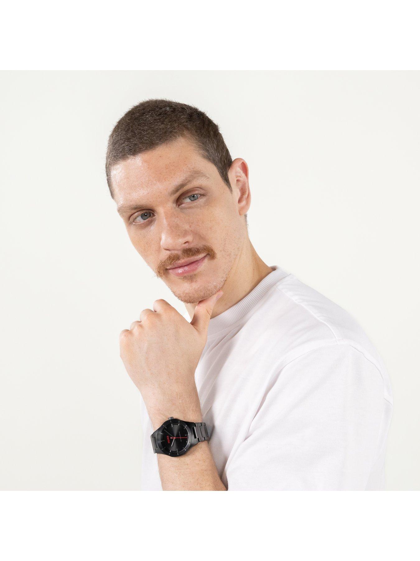 Image 5 of 6 of HUGO Gents HUGO LIT Black IP Bracelet Watch