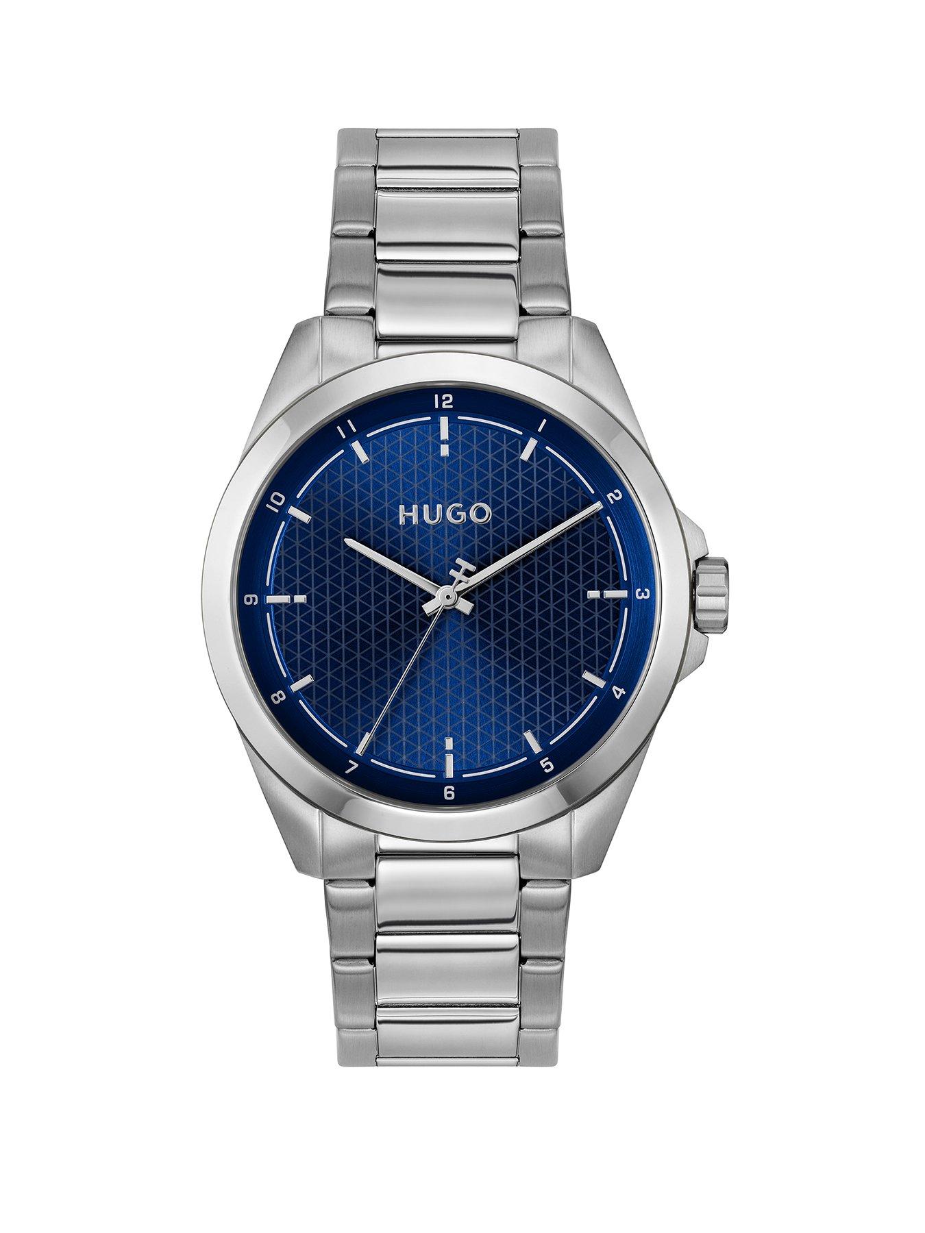 HUGO Gents HUGO SEAM Stainless Steel Bracelet and Blue Dial Watch