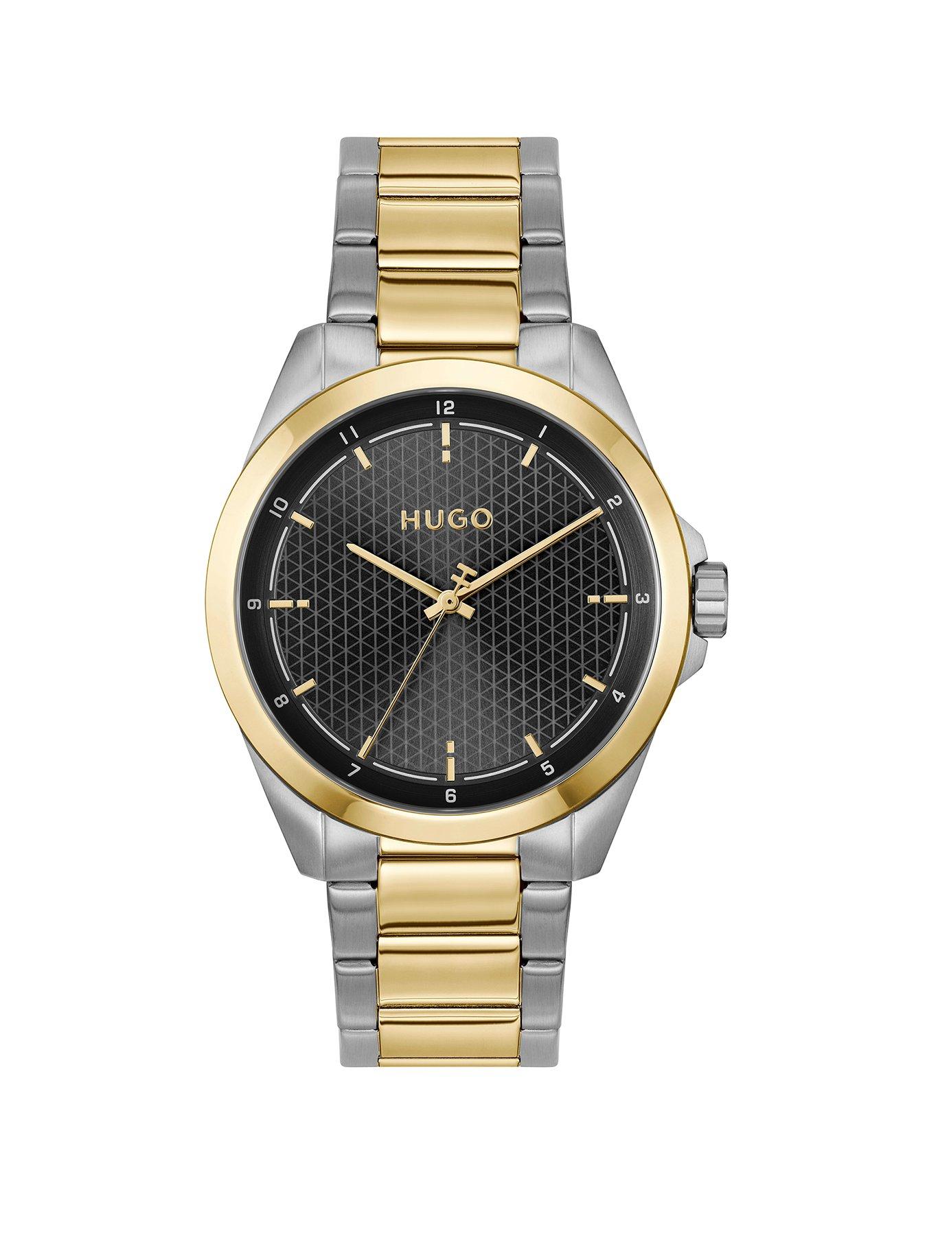 Hugo Gents Hugo Seam Two Tone Bracelet Watch