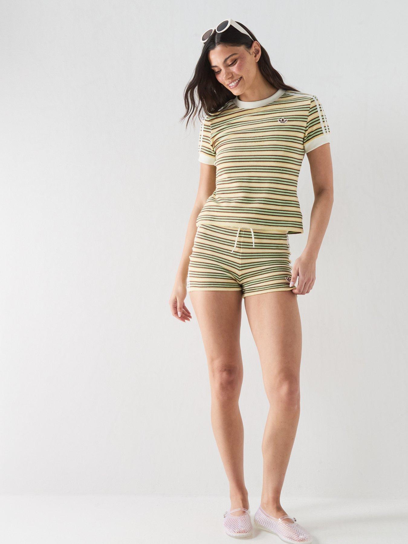 Image 3 of 6 of adidas Originals Women's Striped T-Shirt - Yellow