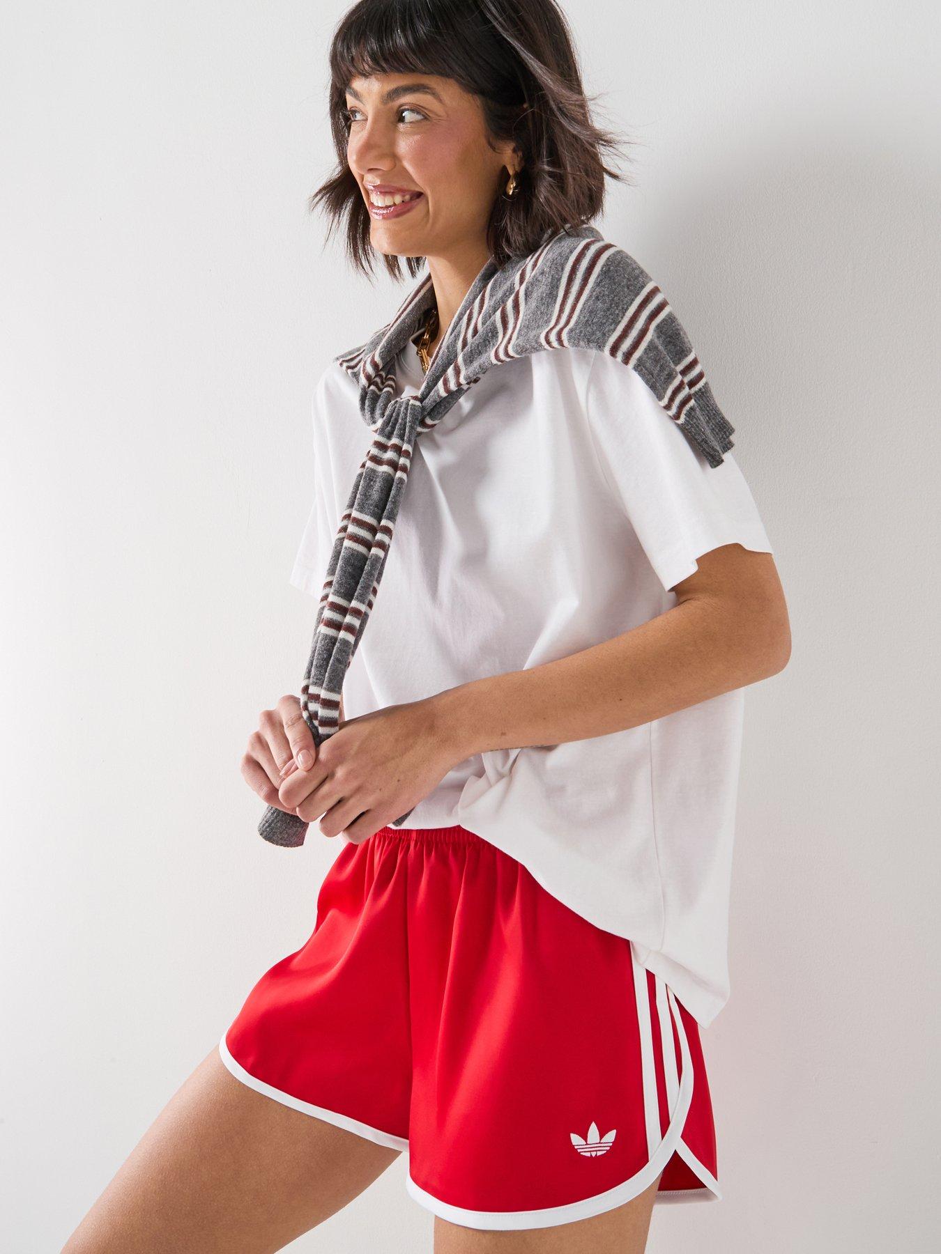 Adidas Originals Women'S 3 Stripes Sprinter Shorts - Red