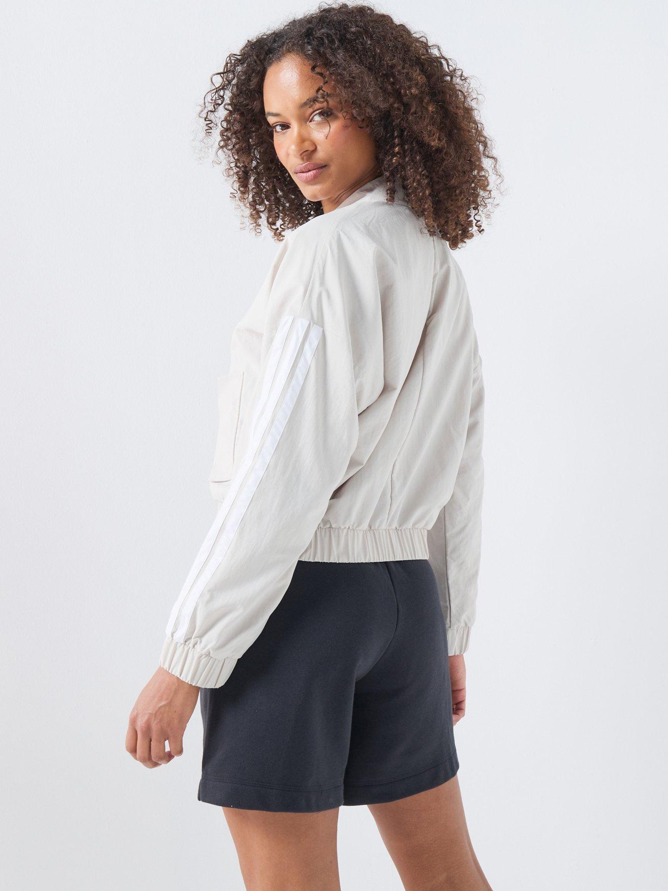 Image 2 of 6 of adidas Sportswear Women's Essentials 3-Stripes Lifestyle Woven Bomber Jacket - Beige