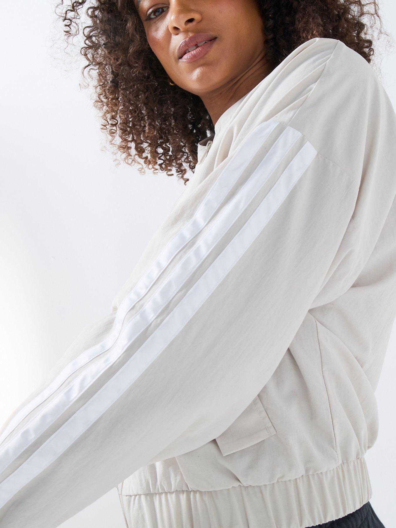 Image 4 of 6 of adidas Sportswear Women's Essentials 3-Stripes Lifestyle Woven Bomber Jacket - Beige