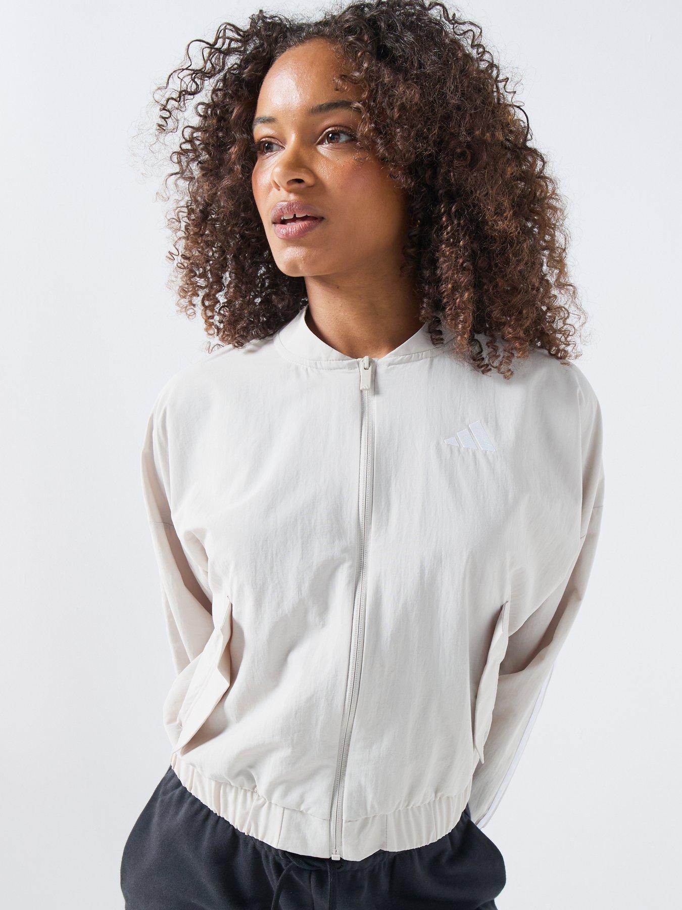 Image 6 of 6 of adidas Sportswear Women's Essentials 3-Stripes Lifestyle Woven Bomber Jacket - Beige