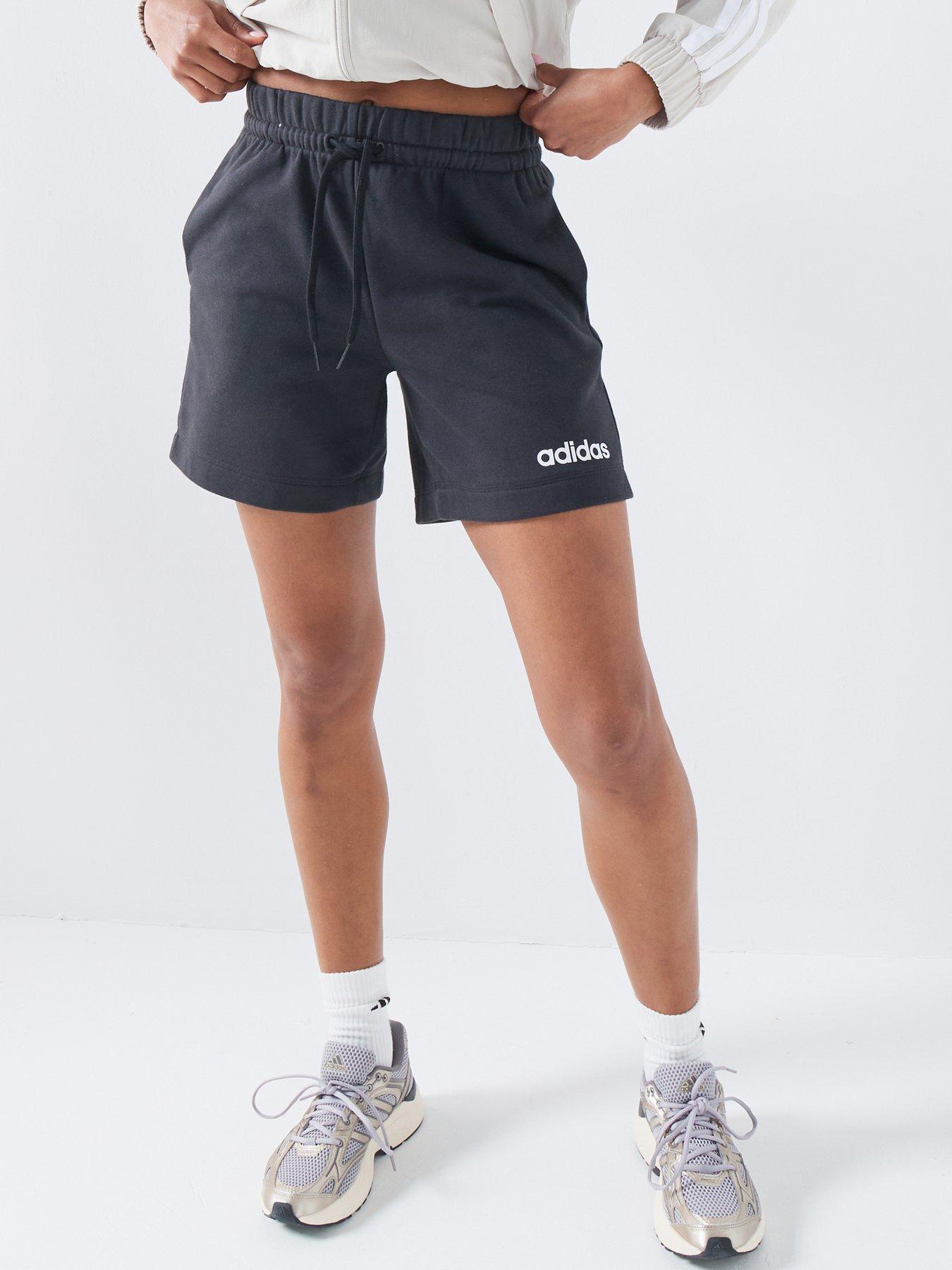 adidas Sportswear Women's Essentials Linear French Terry Shorts, Black, Size Xs, Women
