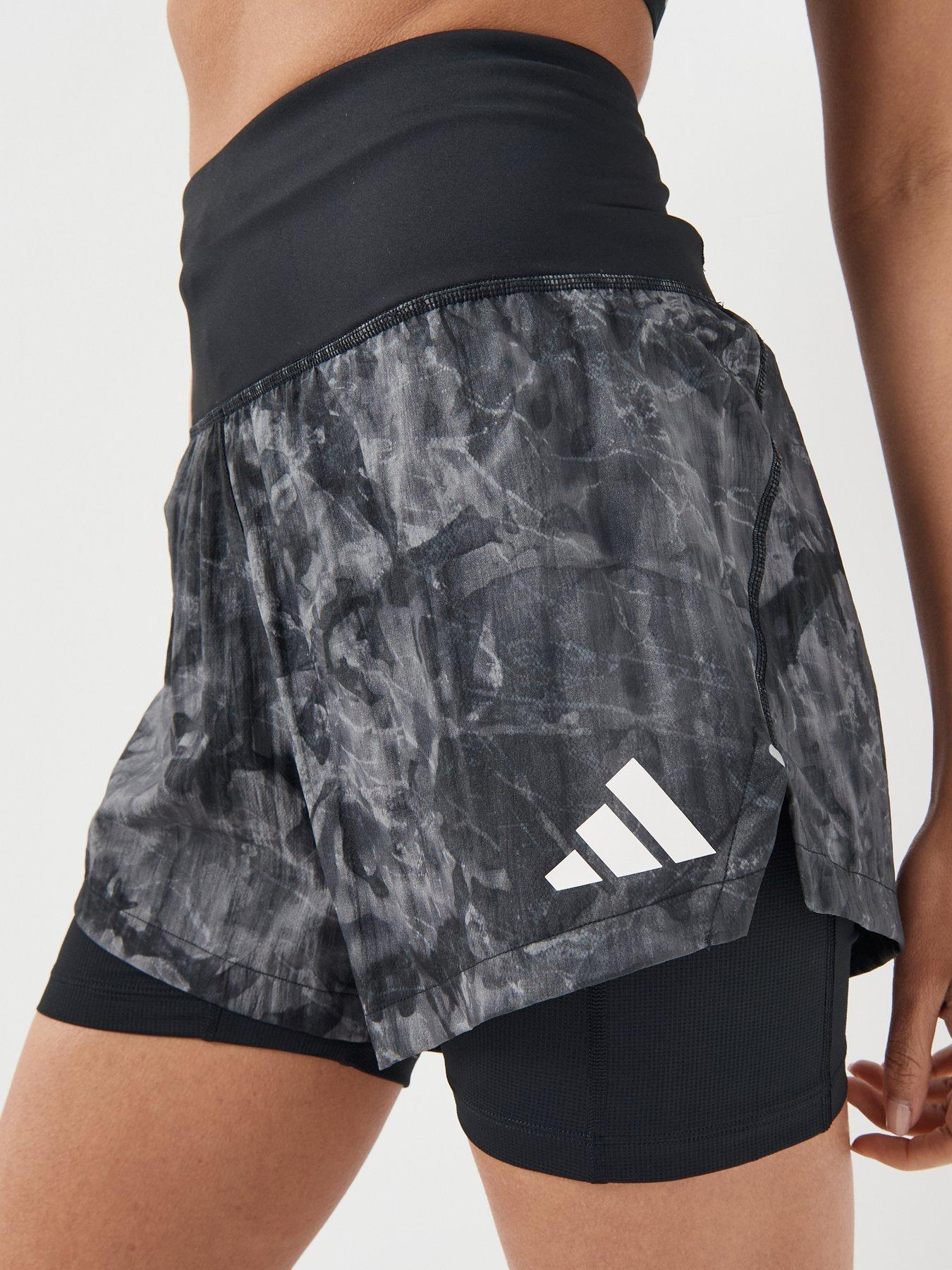Image 4 of 6 of adidas Women's Running Melange Pack 2in1 Shorts - Grey