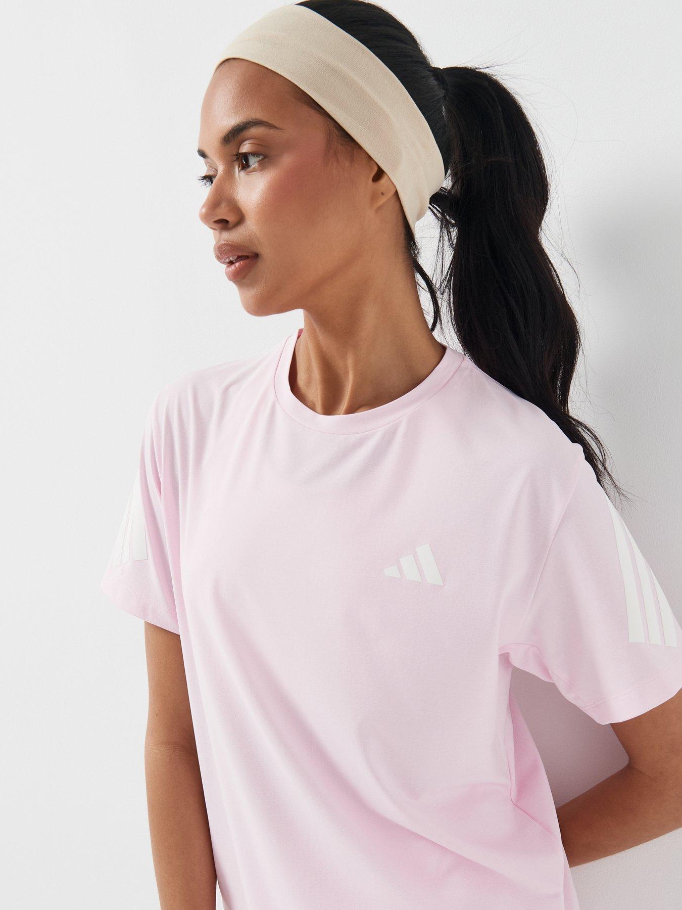 Image 4 of 6 of adidas Women's Running Adi365 Iconic Stripes T-Shirt - Pink