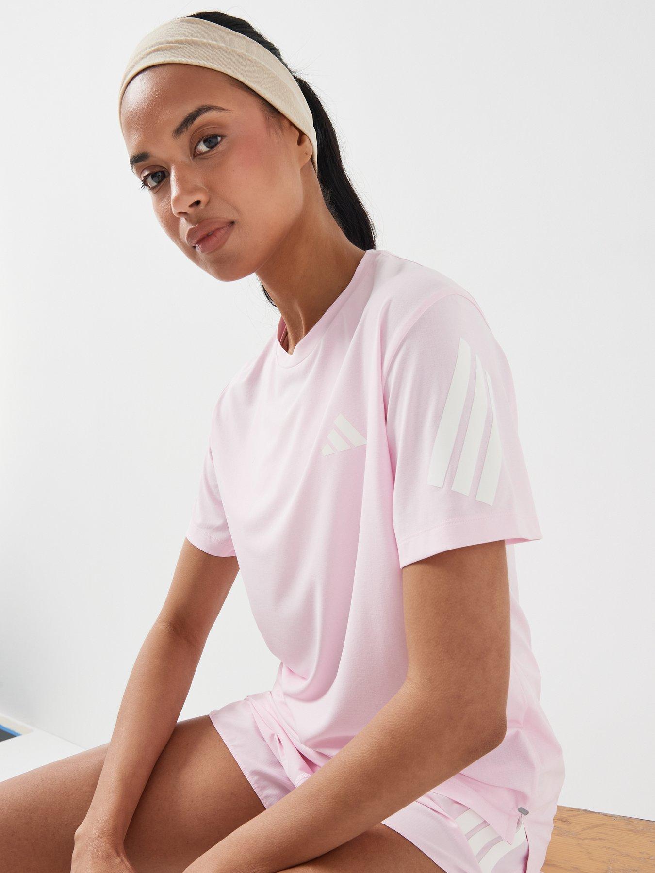 Image 5 of 6 of adidas Women's Running Adi365 Iconic Stripes T-Shirt - Pink