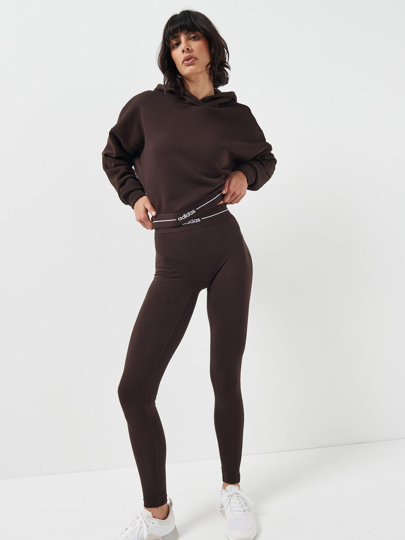 Image 3 of 6 of adidas Women's Training Hyperglam Linear Tights - Brown