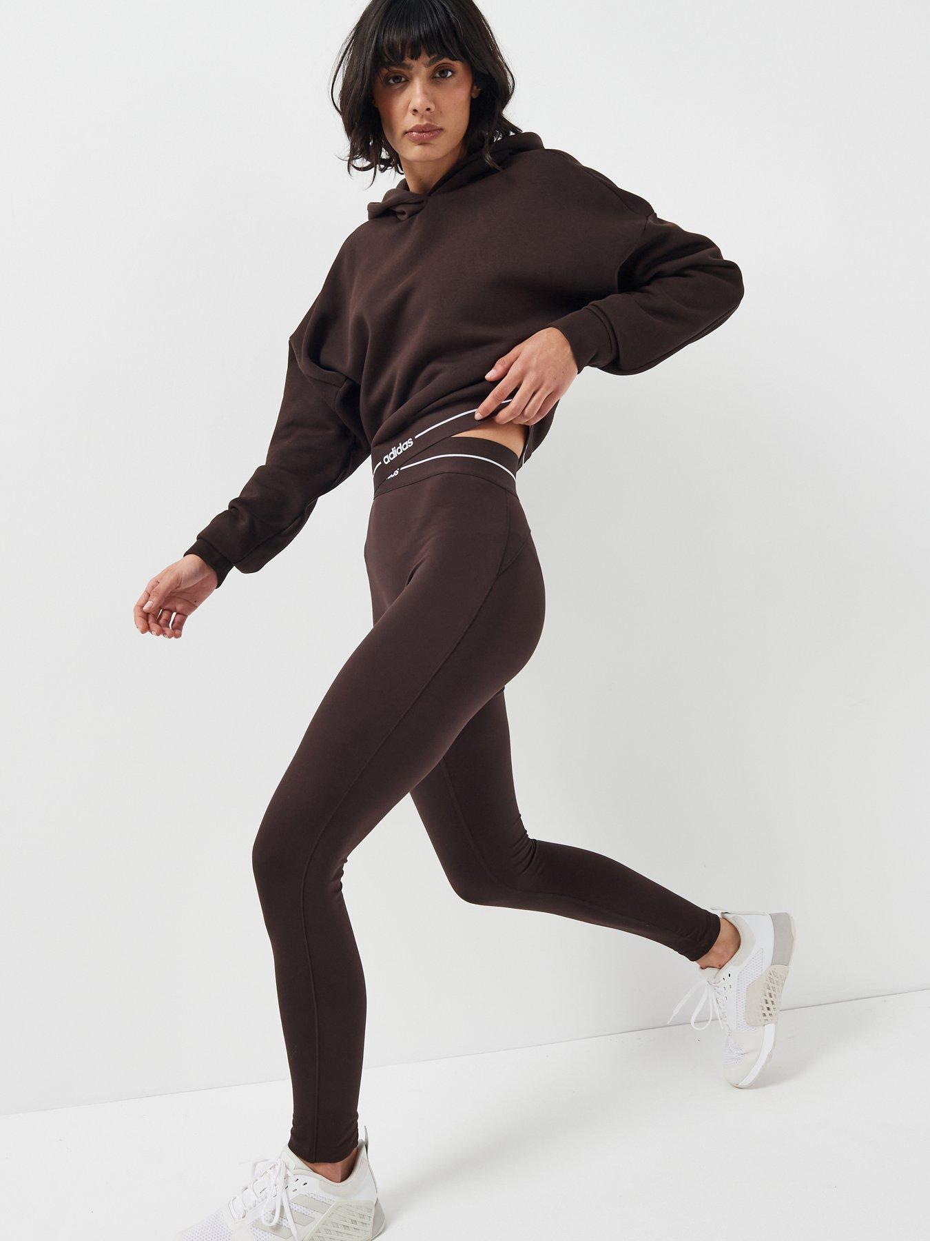 Image 6 of 6 of adidas Women's Training Hyperglam Linear Tights - Brown