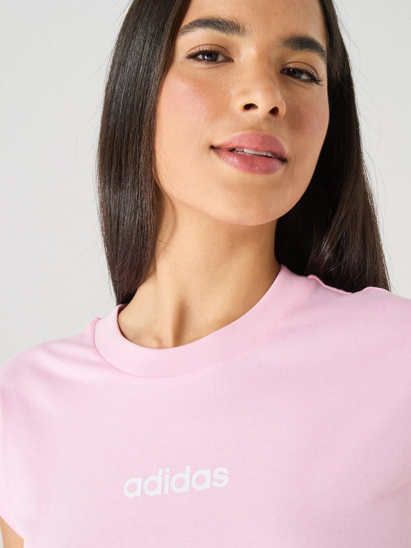 Image 4 of 6 of adidas Sportswear Women's Essentials Linear Cotton T-Shirt - Pink