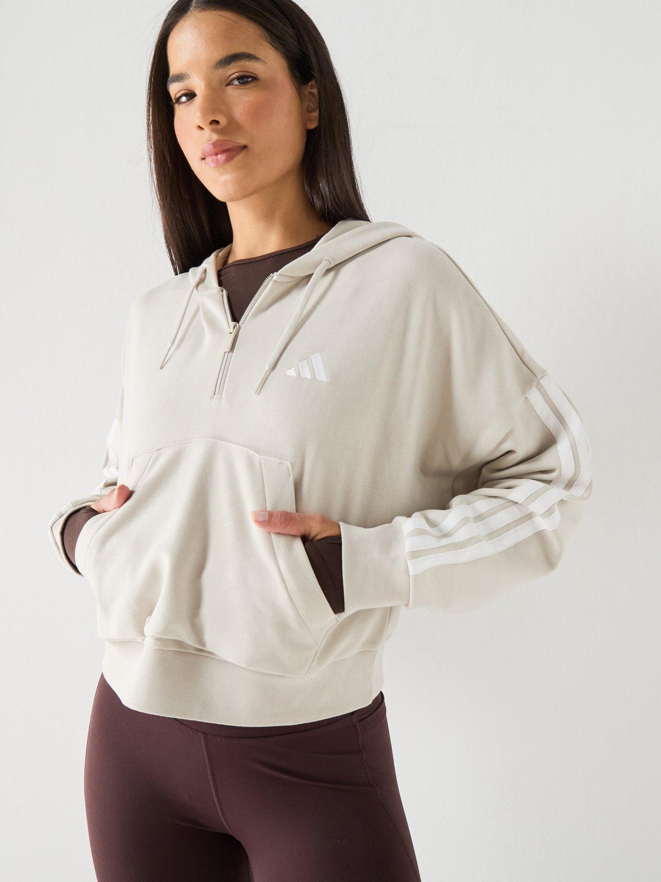 Adidas Sportswear Womens Essentials French Terry Zip Hoodie - Beige