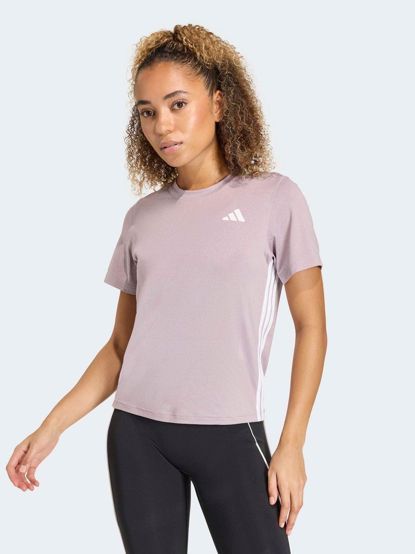 adidas Womens Training Workout Essentials Crop Tee- Brown