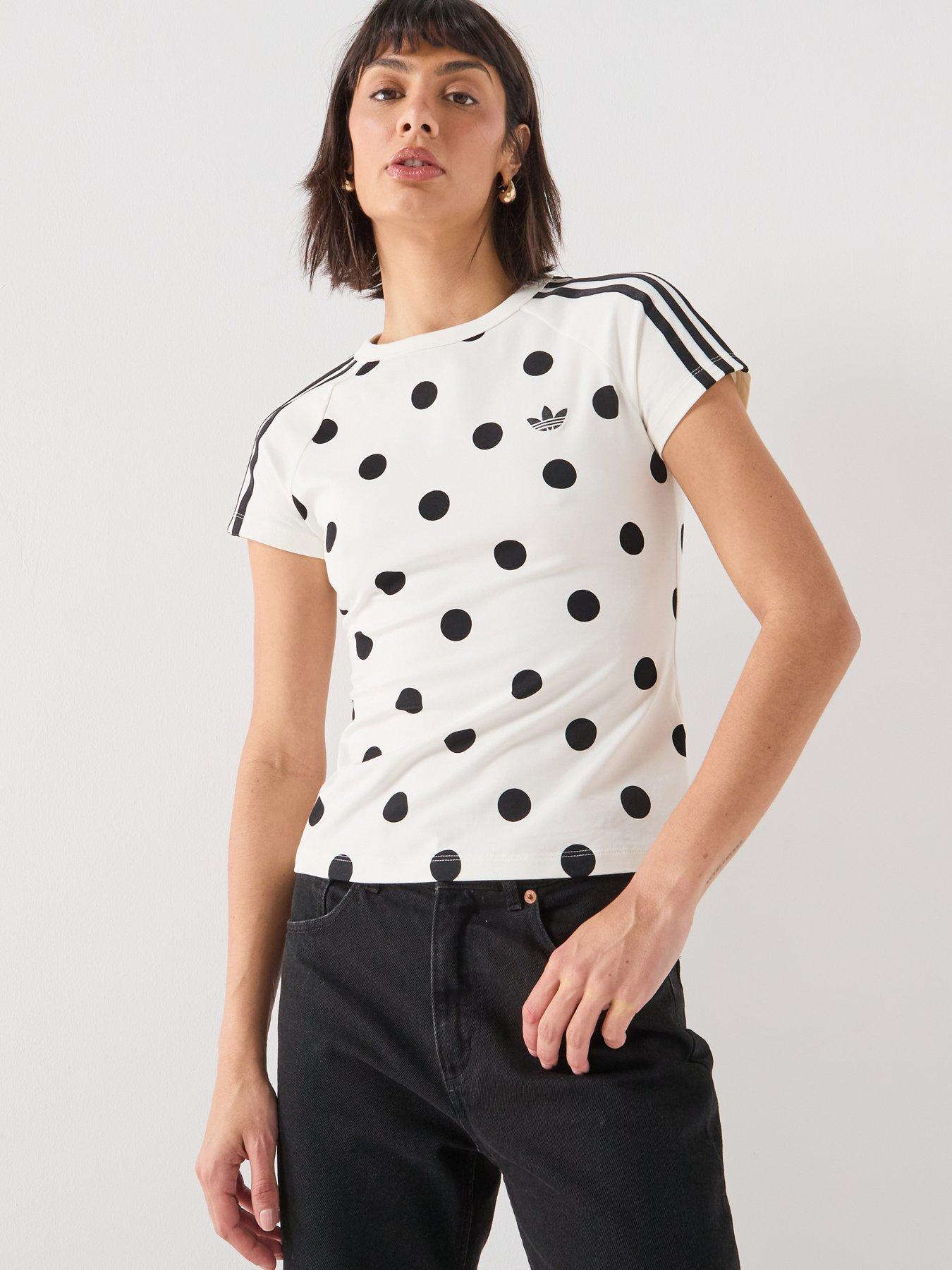 adidas Originals Womens Polka Dot T-shirt - White