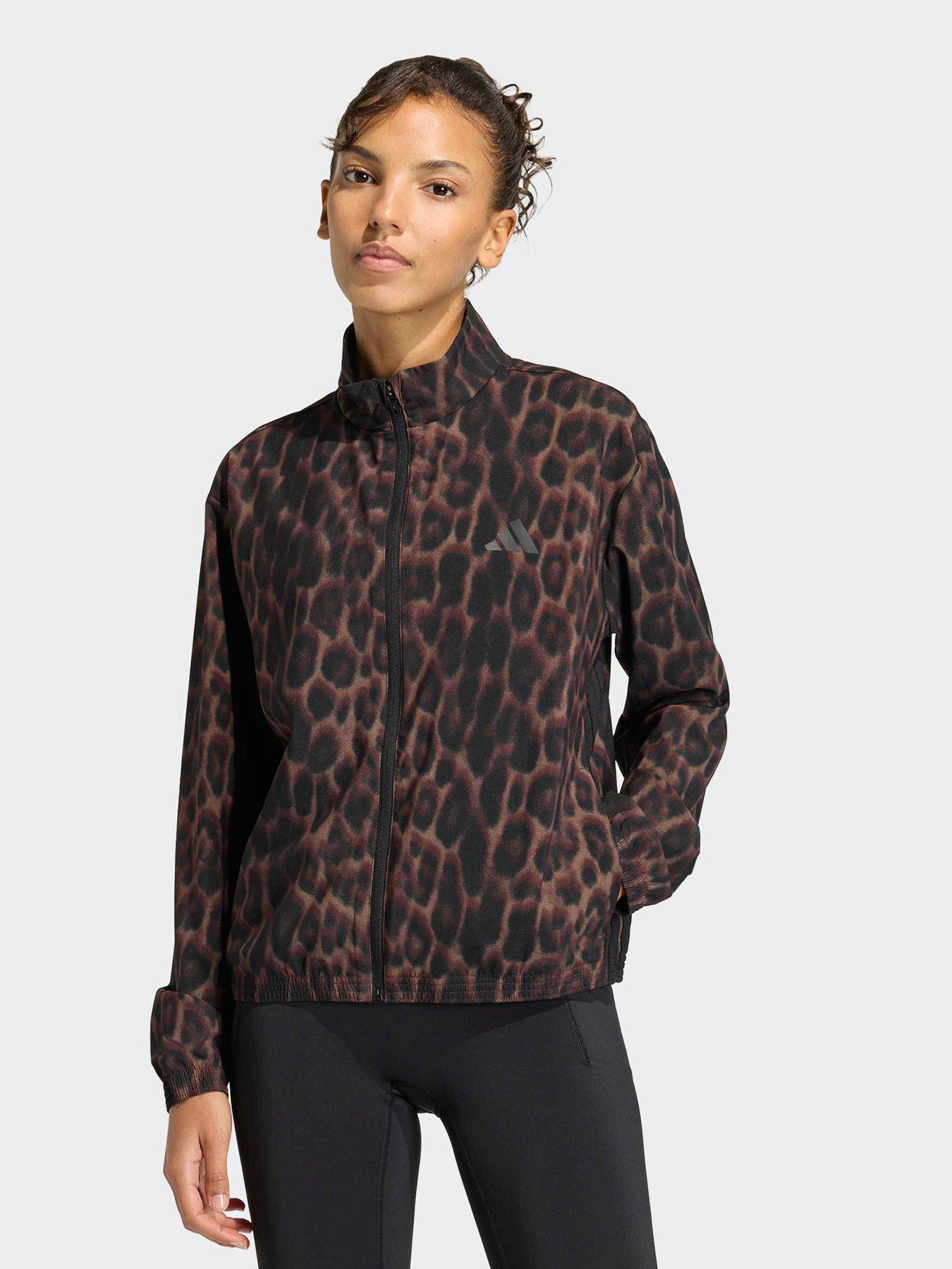 Image 1 of 5 of adidas Women's Training 3 Stripe Printed Jacket - Brown