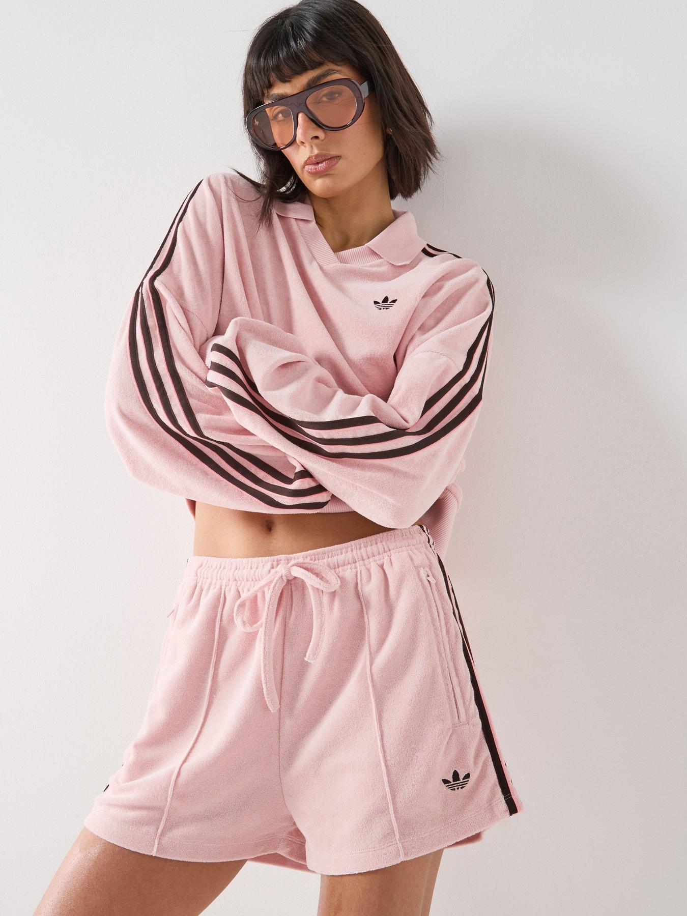 Adidas Originals Women'S Terry Towel Firebird Shorts - Pink