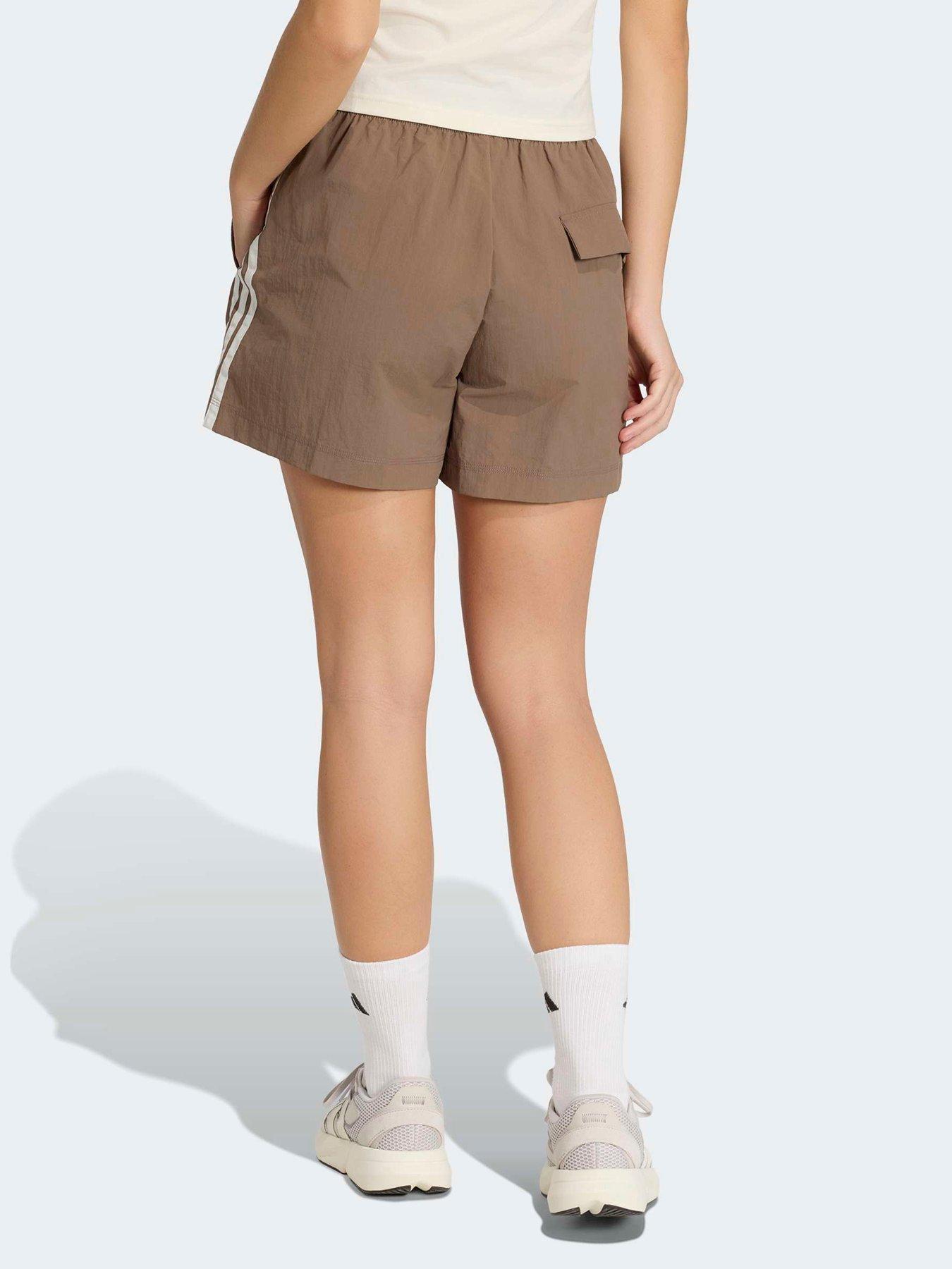 Image 2 of 6 of adidas Sportswear Women's Woven 3-Stripe Shorts - Brown