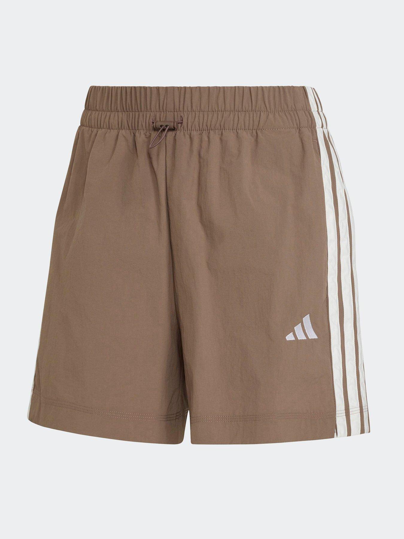 Image 6 of 6 of adidas Sportswear Women's Woven 3-Stripe Shorts - Brown