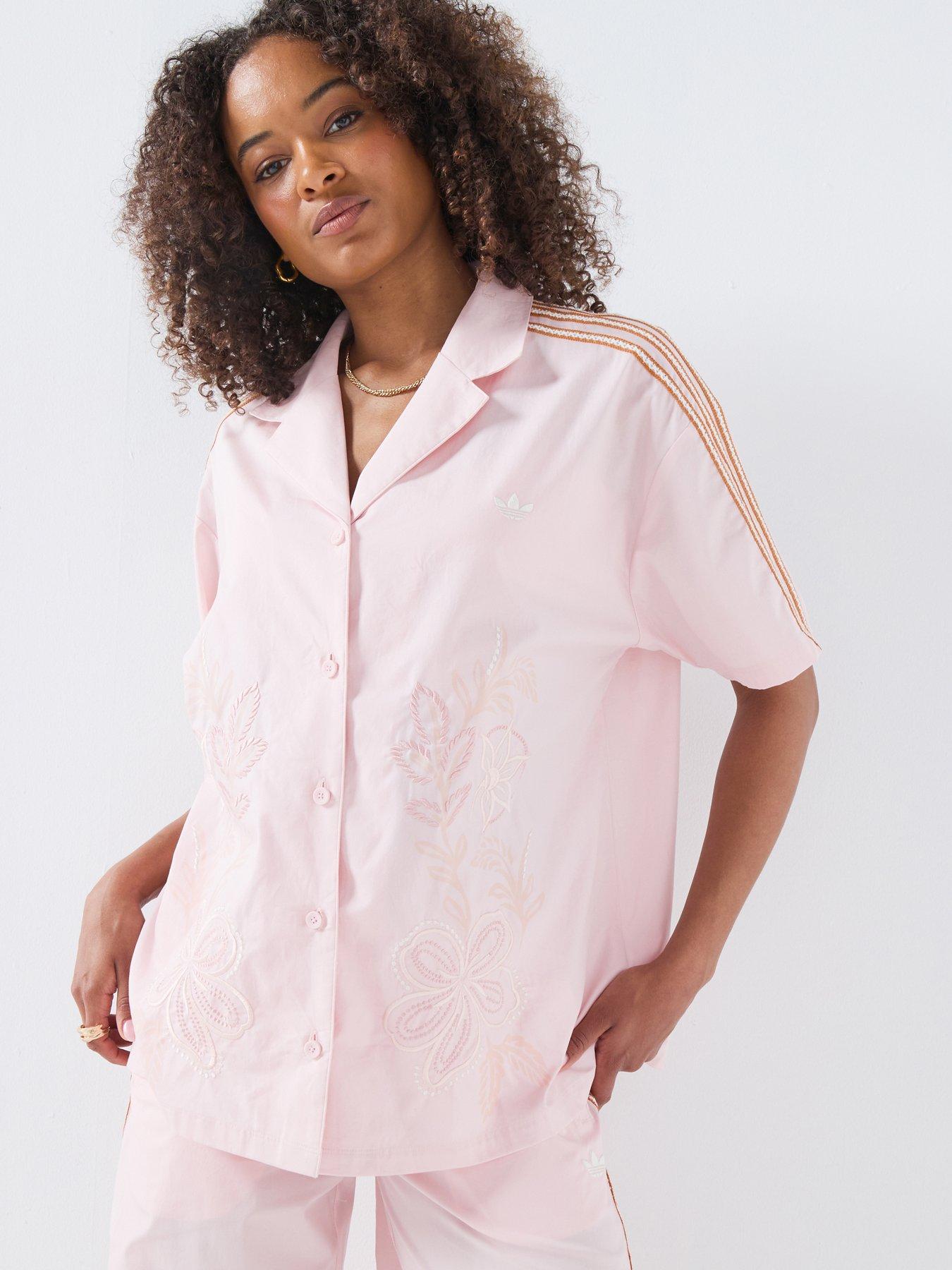adidas Originals Women's Resort Shirt, Sandy Pink, Size M, Women