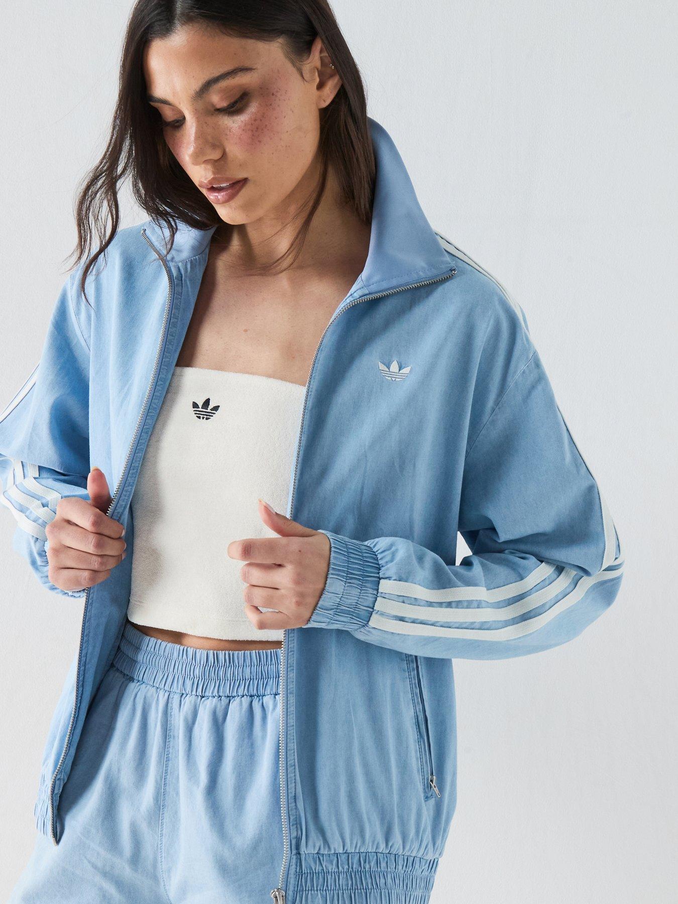 Adidas Originals Women'S Denim Fire Bird Tracksuit Top - Blue